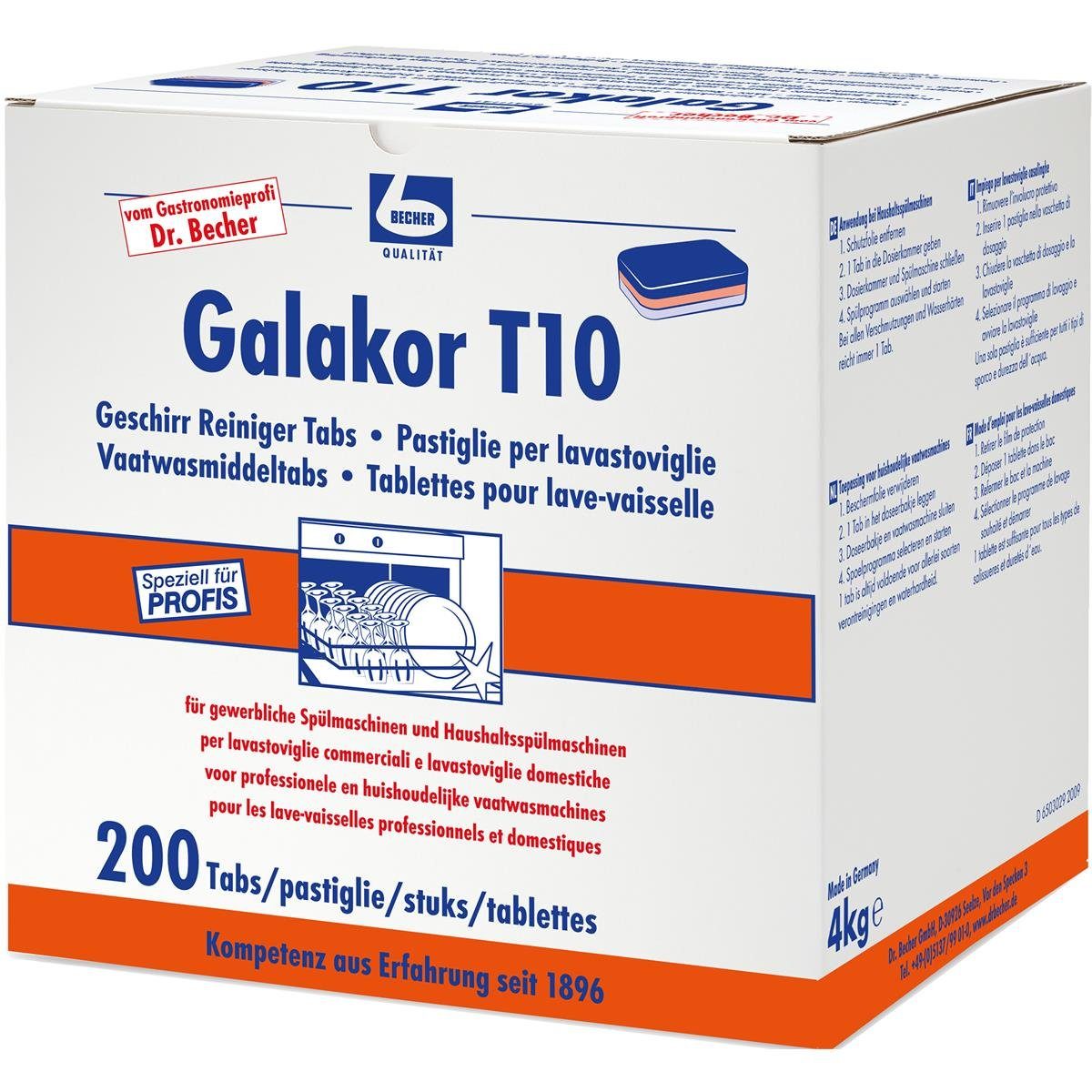 200 Spezialwaschmittel Dr. Galakor Pack) T10 Geschirrreiniger (1er Tabs Becher Dr. Becher