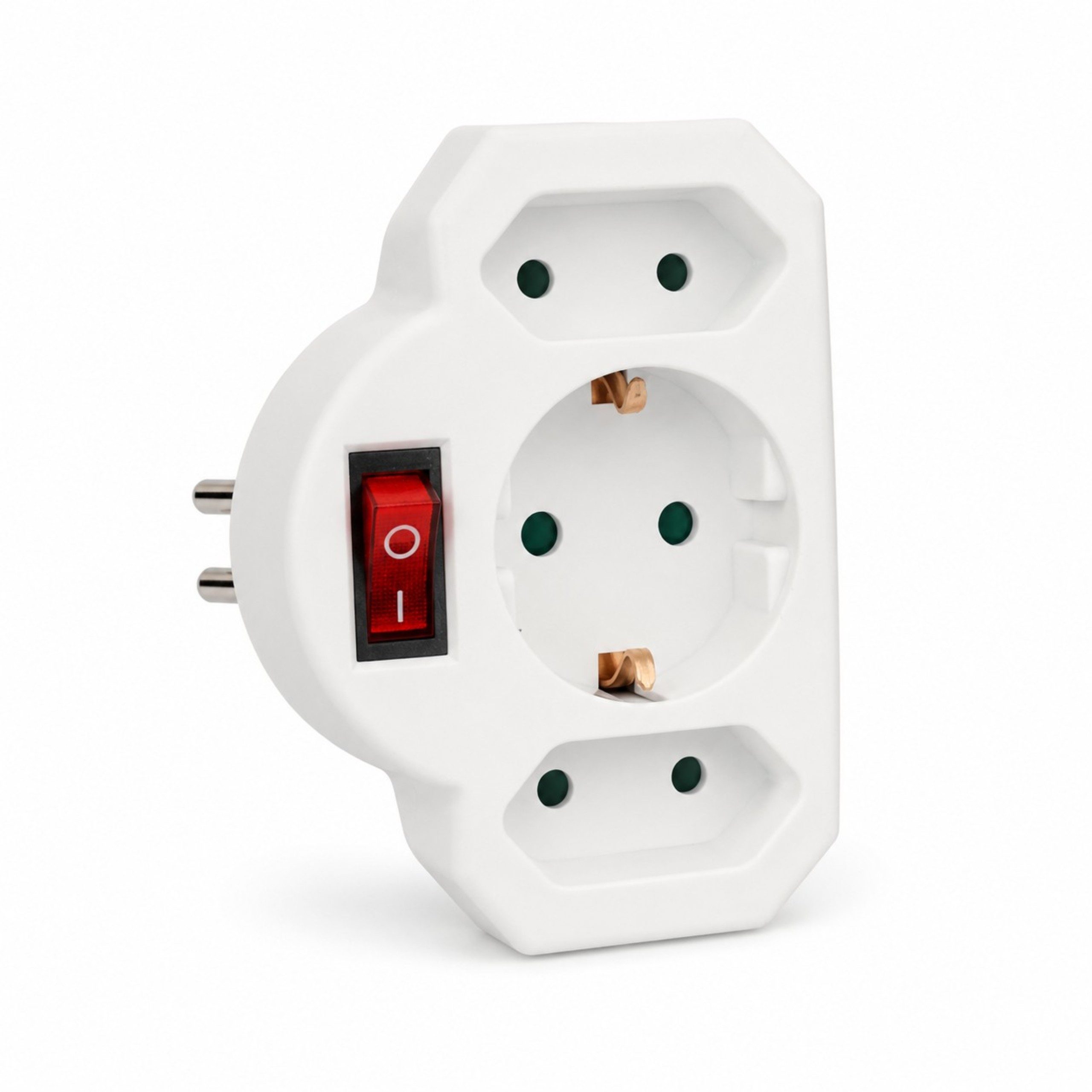 Arcas Schuko-Stecker Arcas Zwischenstecker 2+1 mit Schalter, 3500W, 16A, Weiß