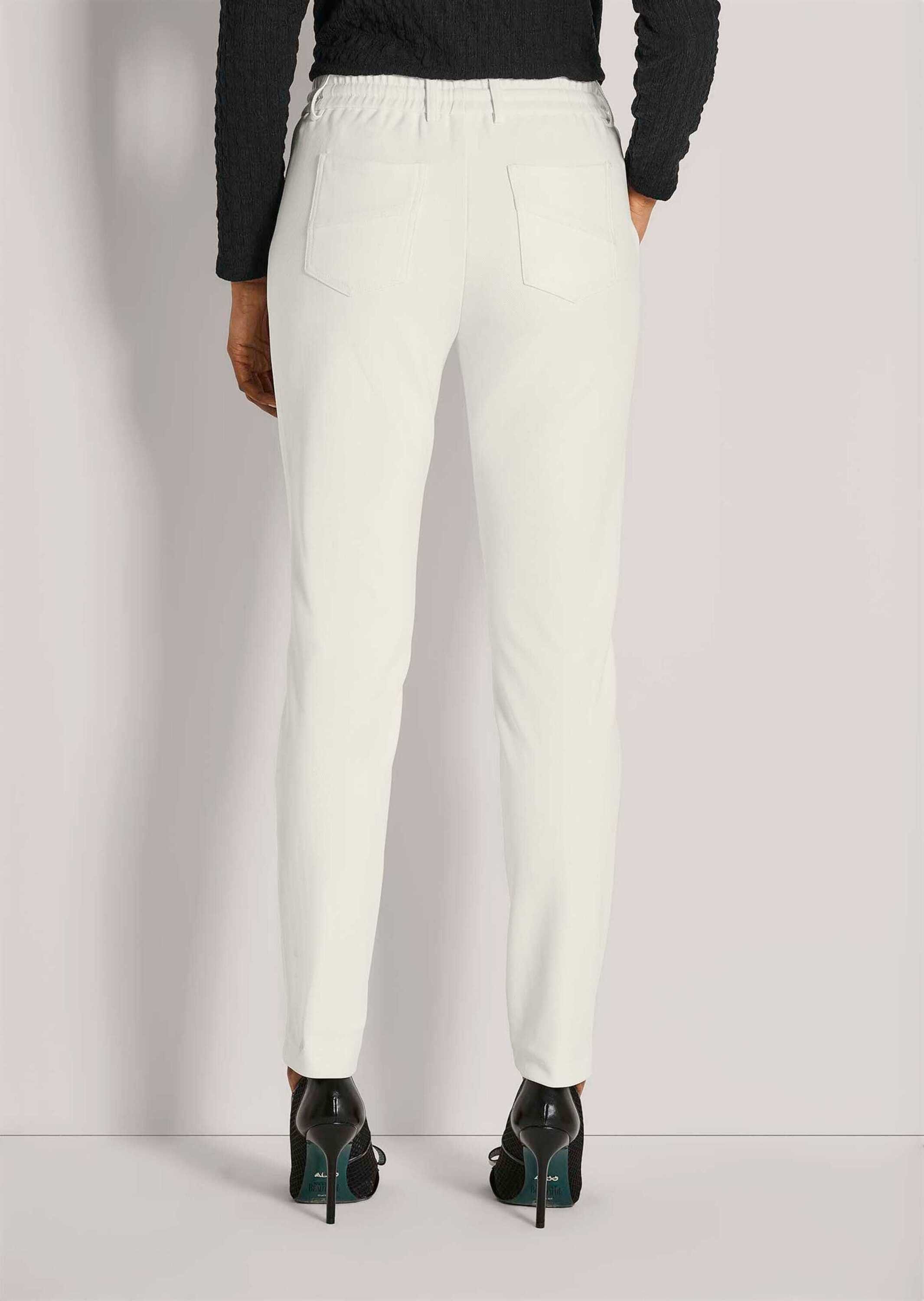 MADELEINE Stoffhose Stretchhose mit Tunnelzug Gerade, knöchellange Hose mit Gürtelschlaufen