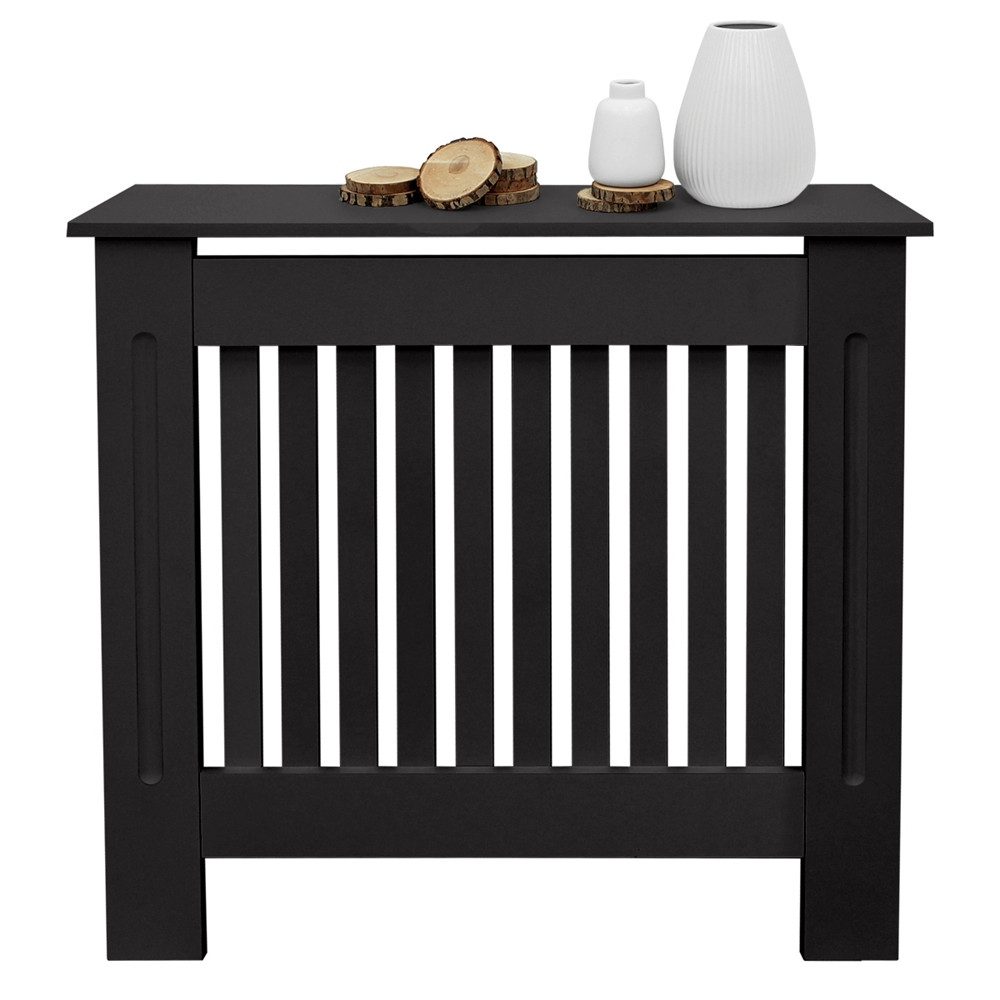ML-DESIGN Heizungsverkleidung Heizkörperabdeckung aus Holz Heizkörperverkleidung für die Heizung, Zubehör für Heizkörper, Heizungsabdeckung lackiert Landhausstil 78x19x82 cm Schwarz aus MDF