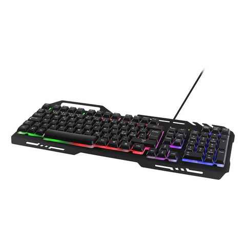 DELTACO GAM-042 RGB Gaming Tastatur RGB Membran Nordic Layout Gaming-Tastatur (inkl. 5 Jahre Herstellergarantie)