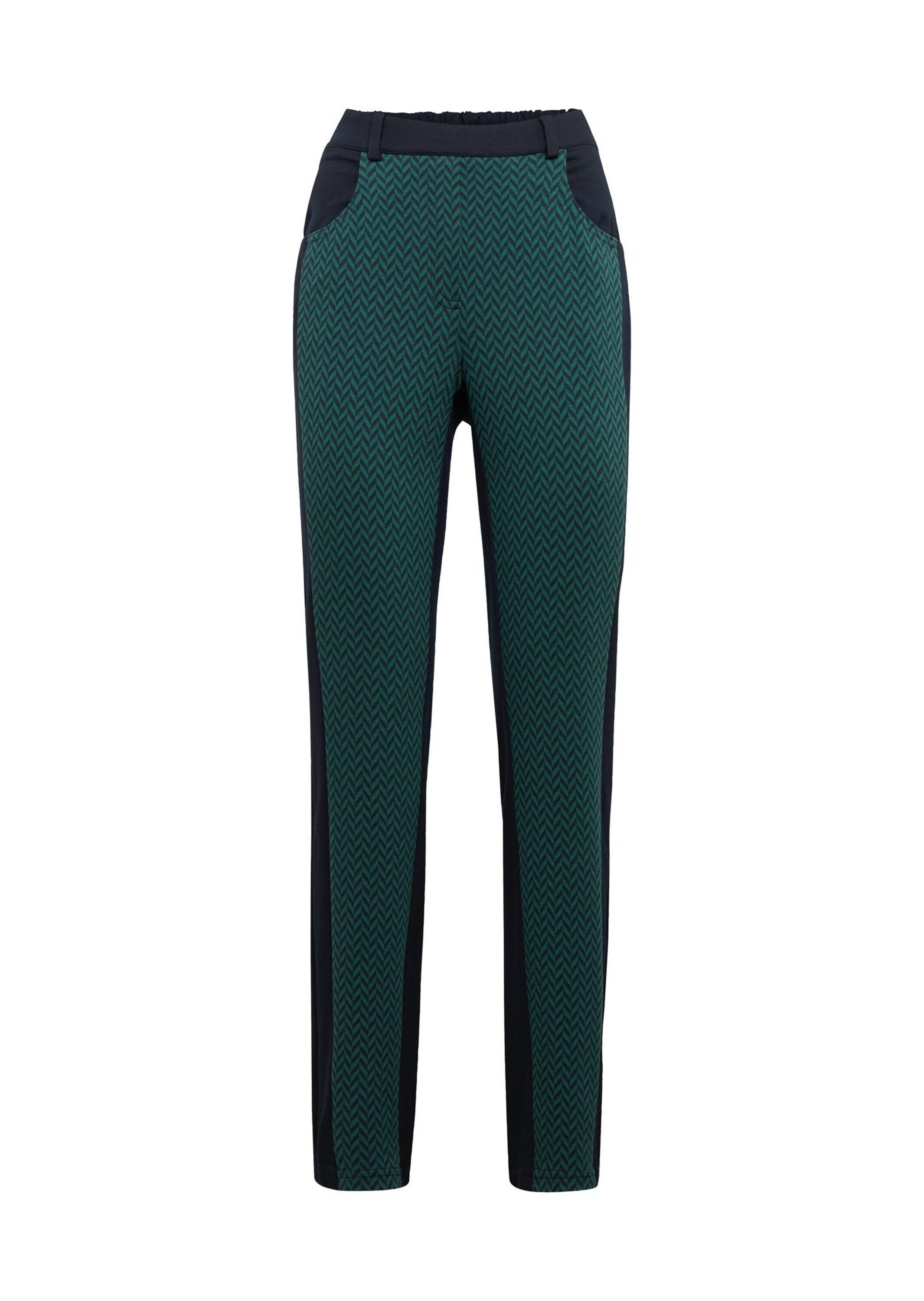GOLDNER 7/8-Caprijeans Formstabile Jerseyhose in trendigem Materialmix