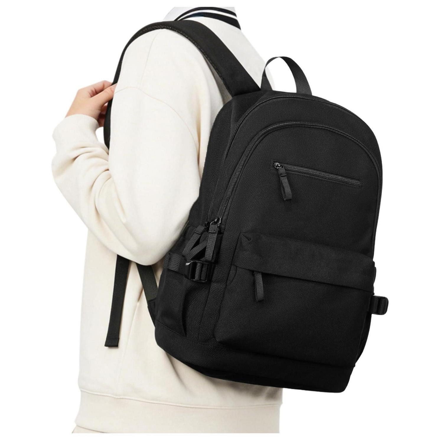 LuxusKollektion Schulrucksack Schulrucksack Teenager 15.6 Zoll Laptopfach Schwarz