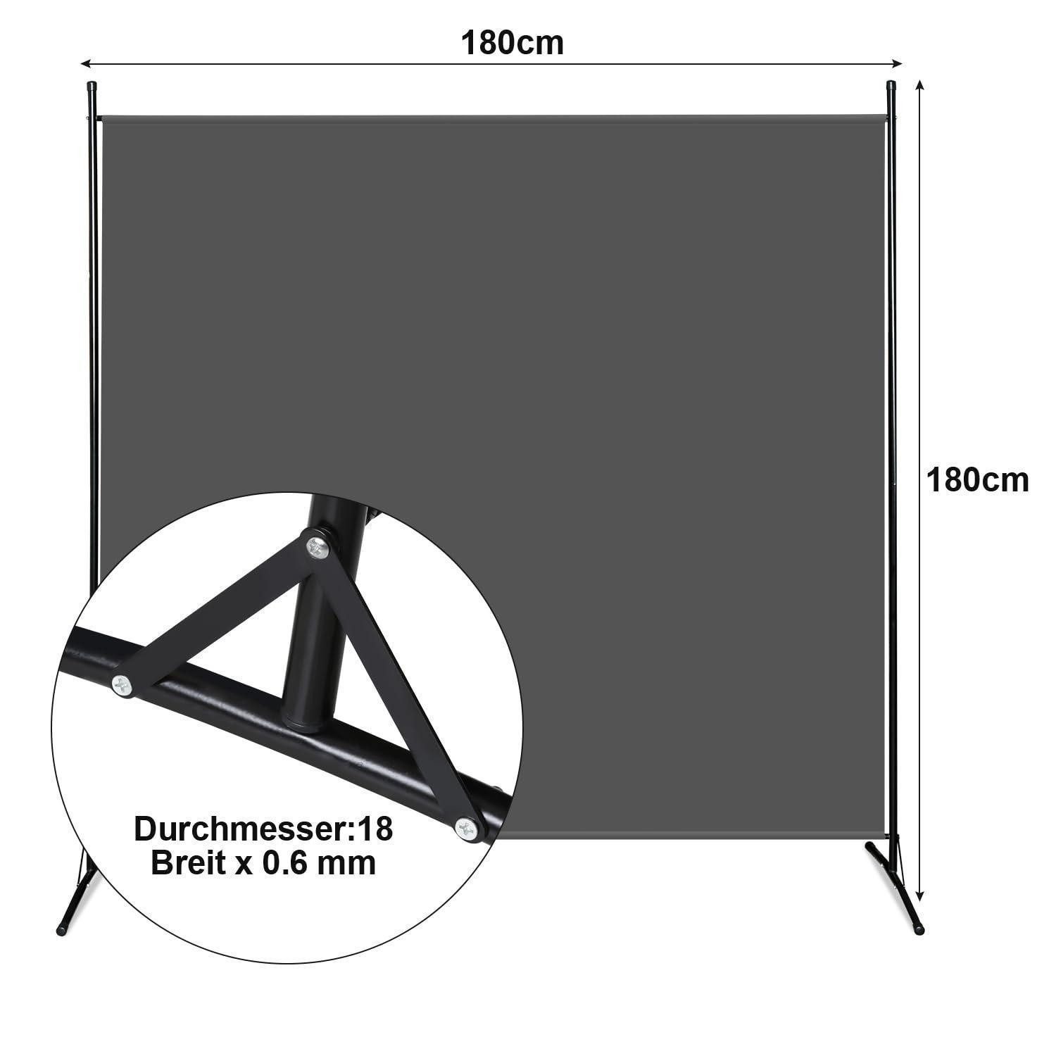 LuxusKollektion Paravent Paravent Raumteiler Anthrazit 180x180cm (1 St)