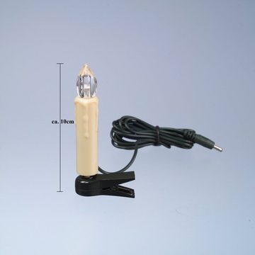 TRANGO LED-Lichterkette, 24-flammig, 340047 LED Weihnachtskerzen 24x warmweiß Kerzen IP44 Außen Stecksystem