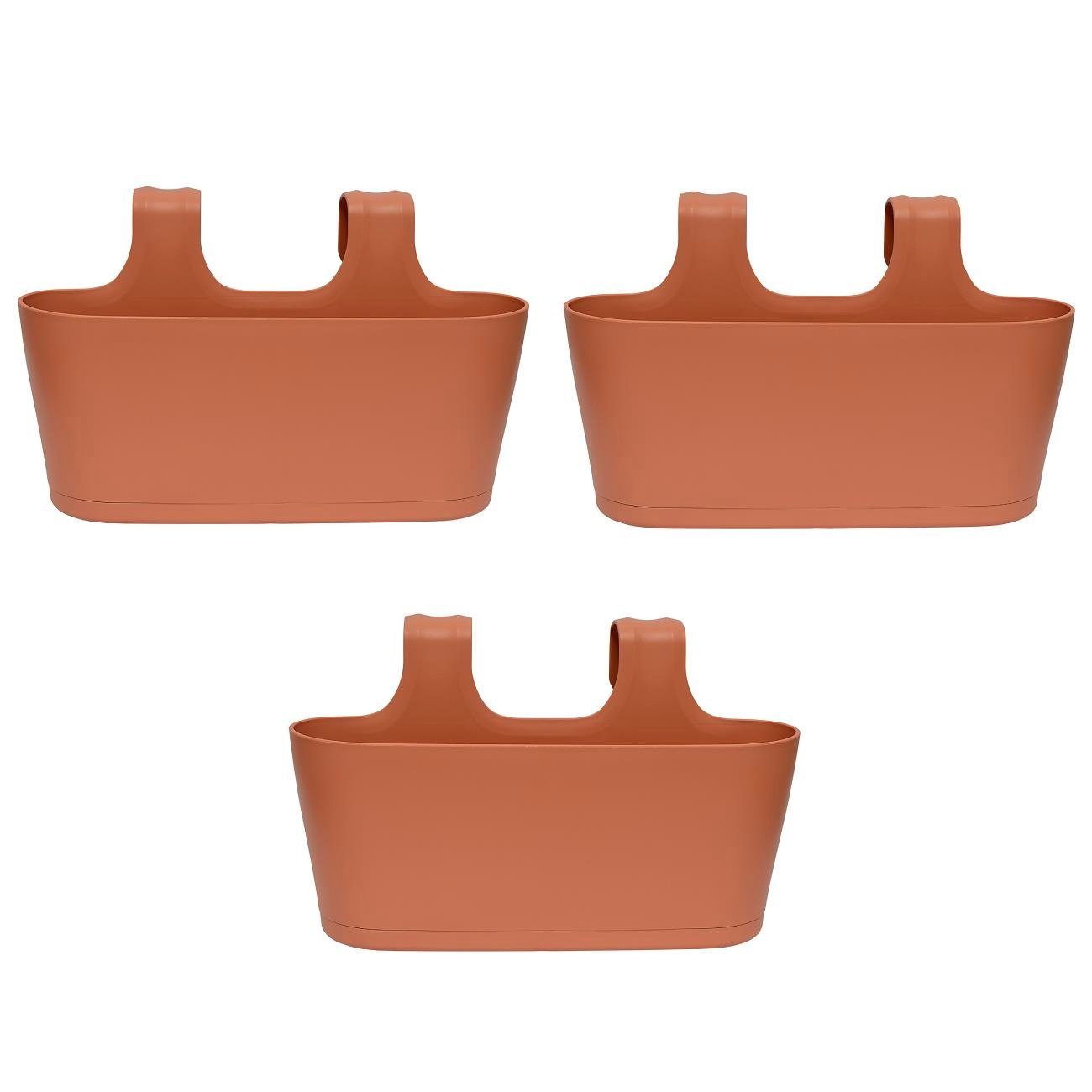 Engelland Blumenkasten Blumentopf zum Hängen (Vorteils-Set, 3 St., Fassungsvermögen je Topf 5,5 Liter), UV-Beständig, Frostbeständig, Wasserauffangschalen