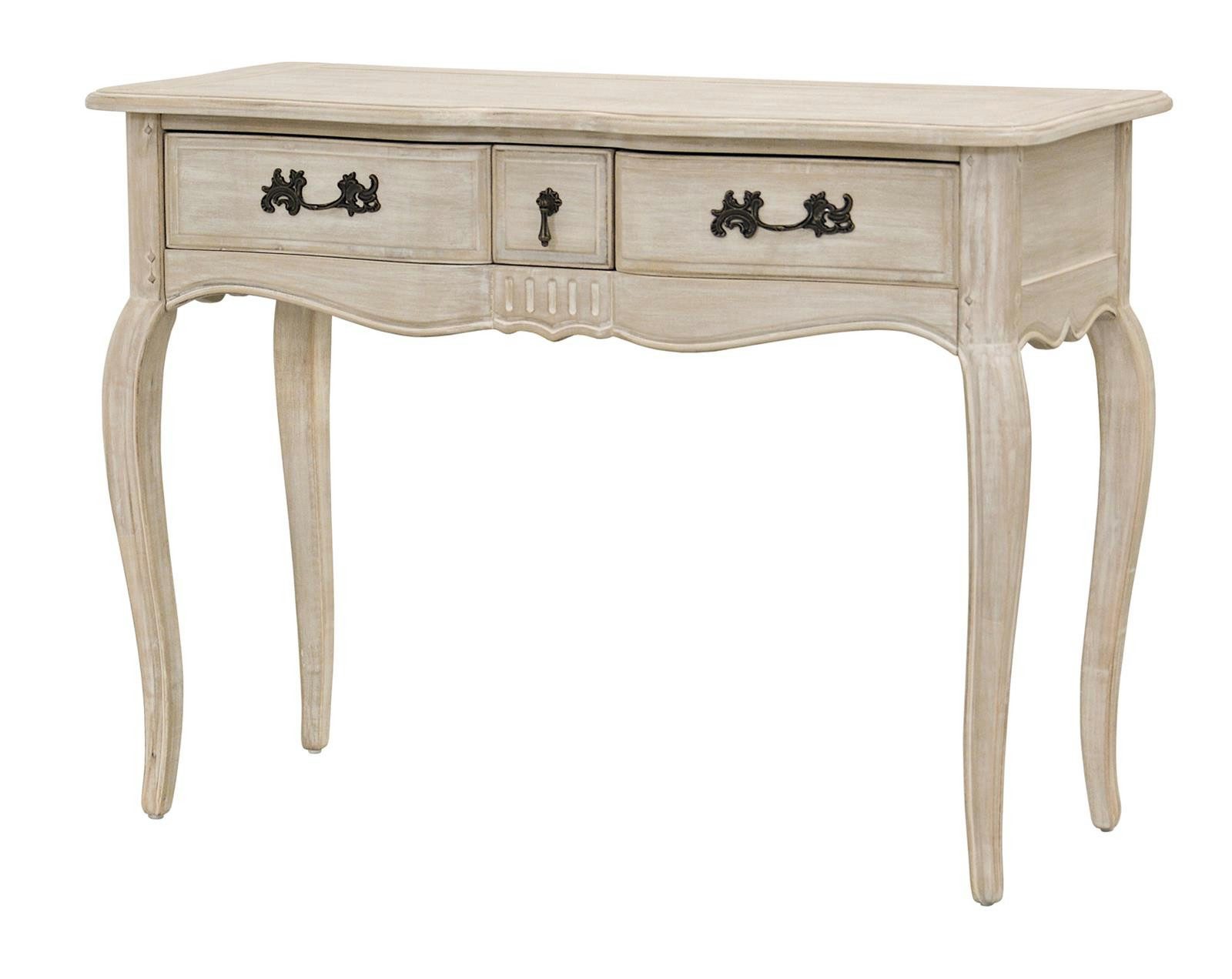 Livin Hill Konsolentisch Venezia Bianco, Hochwertiges Birkenholz, provenzalischer Charme, geschwungene Beine