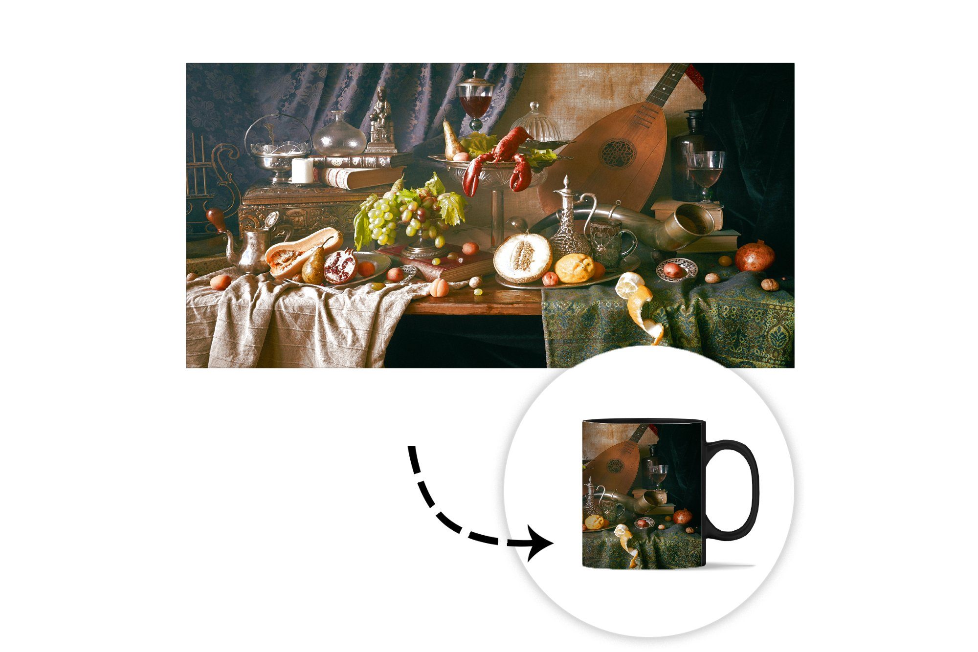 Tisch, Geschenk Teetasse, Tasse Keramik, Kaffeetassen, - Zaubertasse, - Farbwechsel, Stilleben MuchoWow Essen