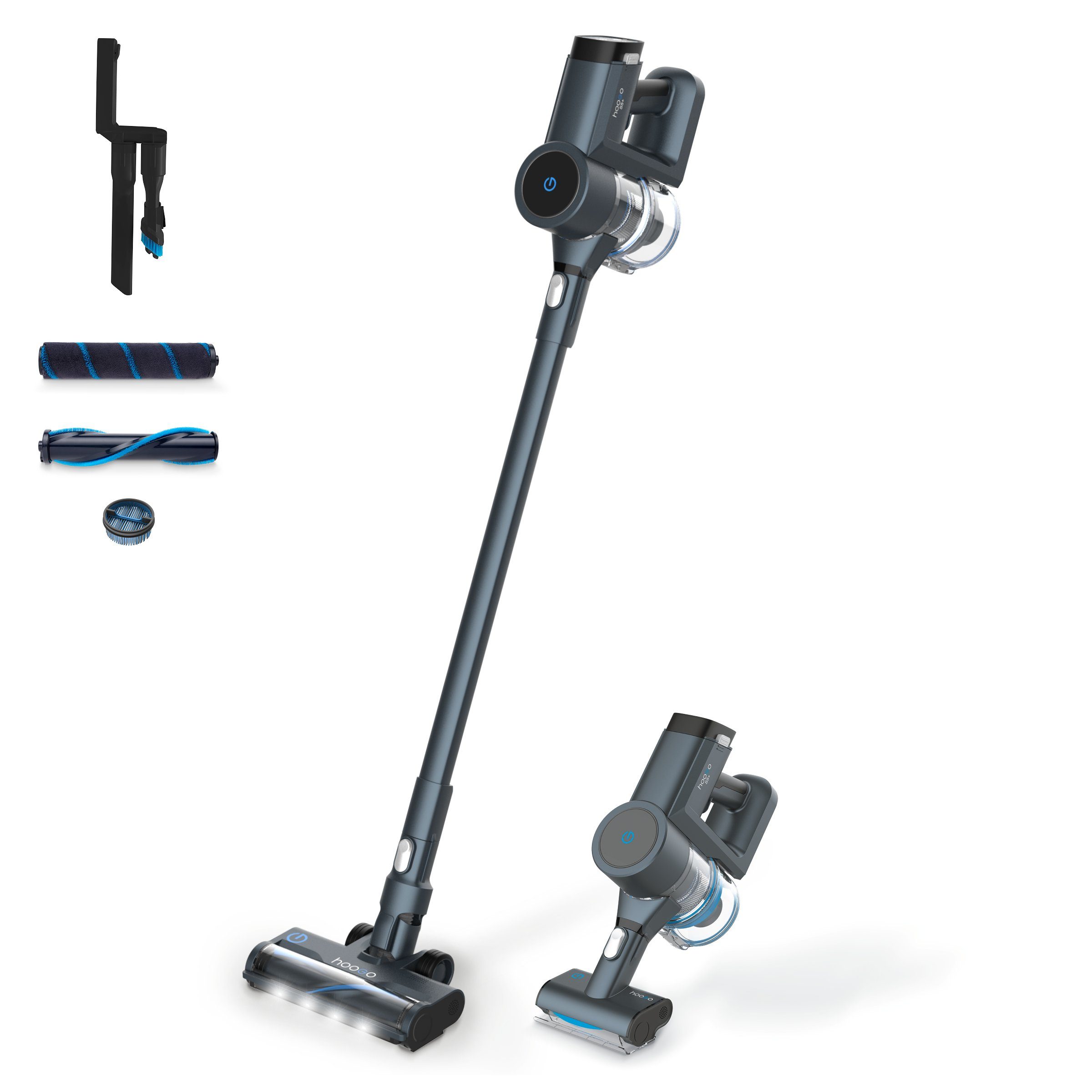 hoogo Akku-Stielstaubsauger S5+, 550,00 W, beutellos, optional mit Beutel, für Allergiker, Tierhaare, Qualität aus Deutschland