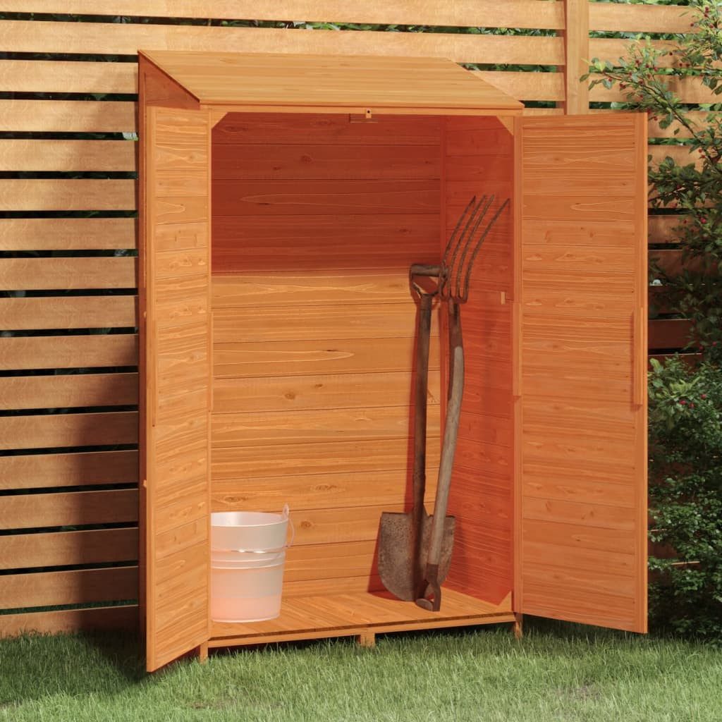 vidaXL Garten-Geräteschrank 102 x 52 x 1745 cm Gartenschrank Geräteschuppen Braun 102x52x174,5 cm