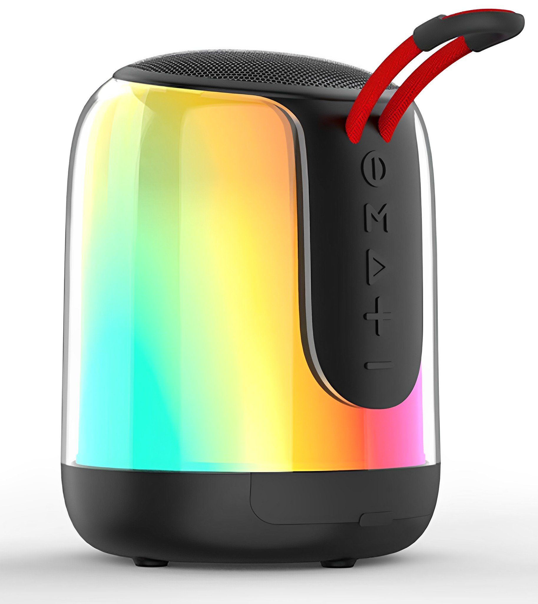KUGI Enormer mit Dualen Bass-Treibern tragbarer Lautsprecher Lautsprecher  (für unterwegs Bluetooth Lautsprecher, Tragbarer Musikbox RGB Bunte  Lichtshow, LED Bluetooth Box Kabellos, mit Freisprechfunktion für Handy und  PC)