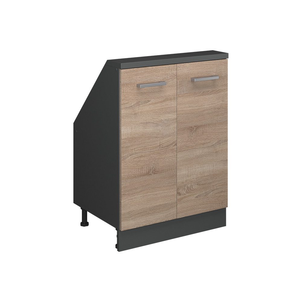 Vicco Unterschrank R-Line, Sonoma/Anthrazit, 60 cm mit 2 Türen günstig online kaufen