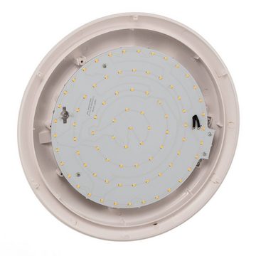 Lindby LED Außen-Deckenleuchte Naira, LED-Leuchtmittel fest verbaut, warmweiß, Modern, Polycarbonat, ABS, weiß (RAL 9003), weiß, 1 flammig, inkl.