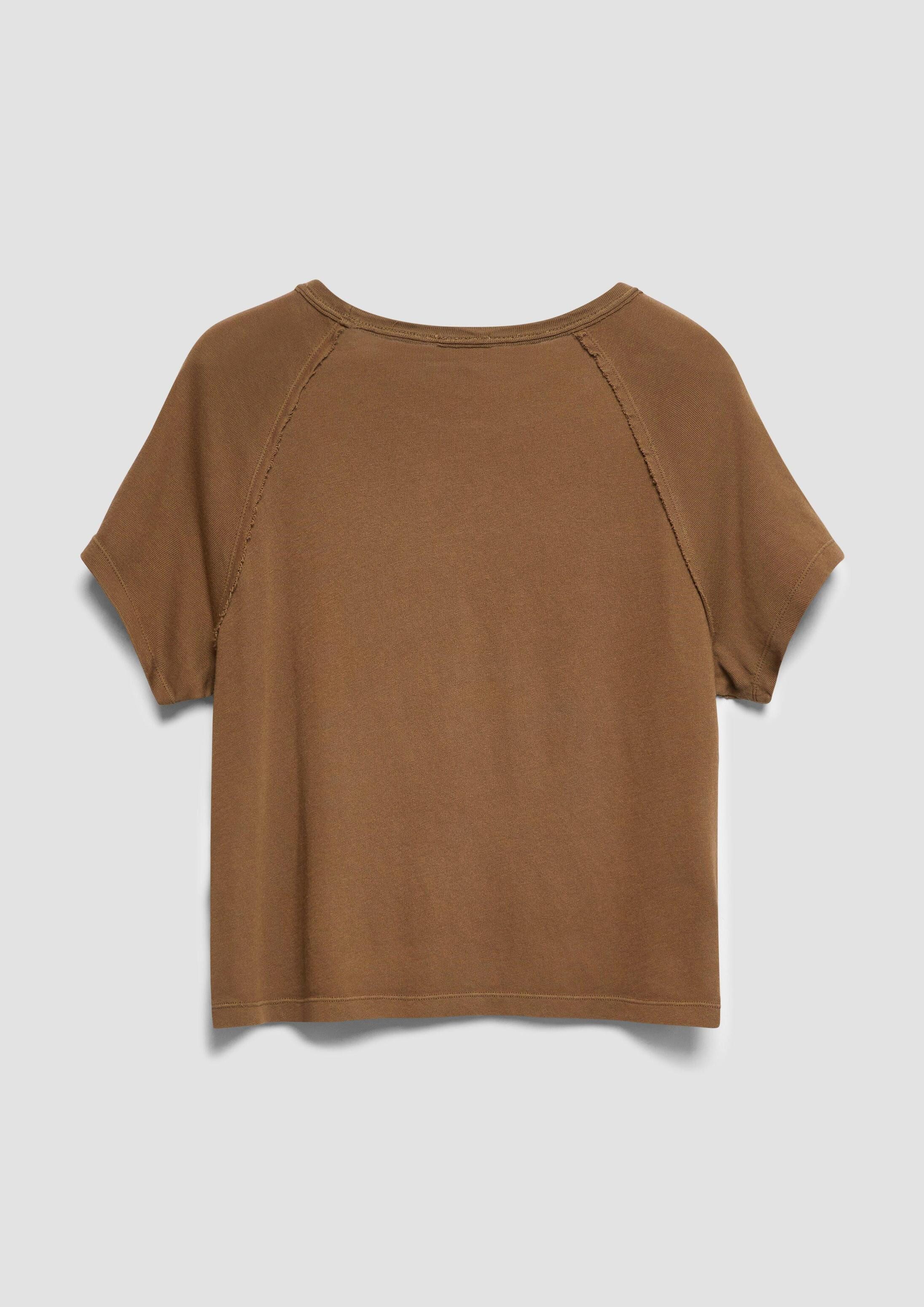 s.Oliver Kurzarmshirt T-Shirt T-Shirt mit Garment Dye und offenen Kanten