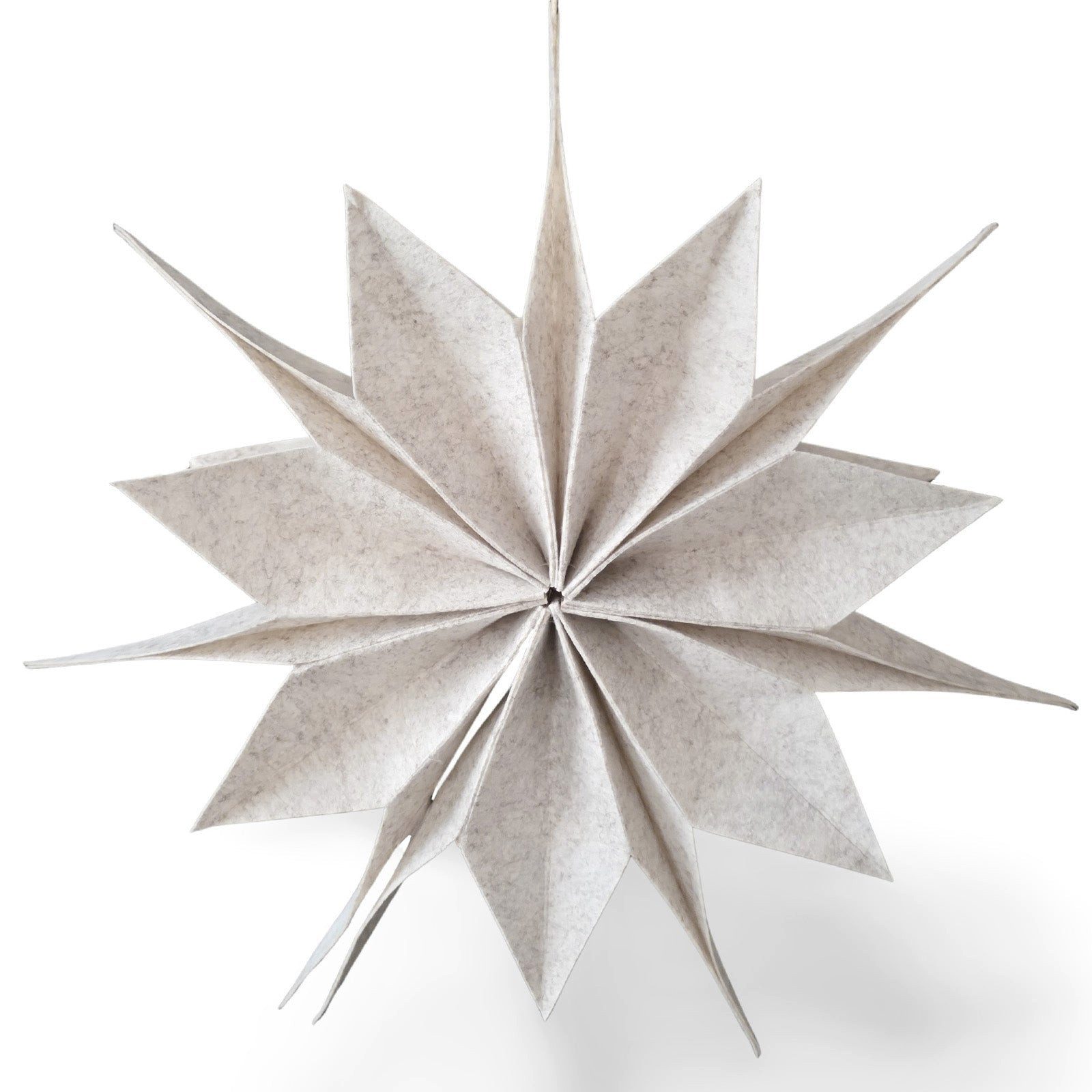 Logbuch-Verlag Baumbehang Stern Anhänger Filz Creme 40 cm – Weihnachtsstern zum Aufhängen