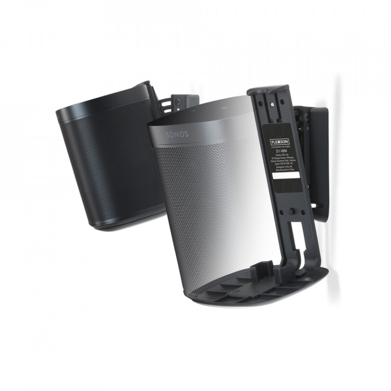 Flexson Soundbar-Halterung Flexson One/One SL/Play:1 Wandhalter FLXS1WM2021 Schwarz Paar, (Speziell designed für Sonos One/One SL/Play 1)