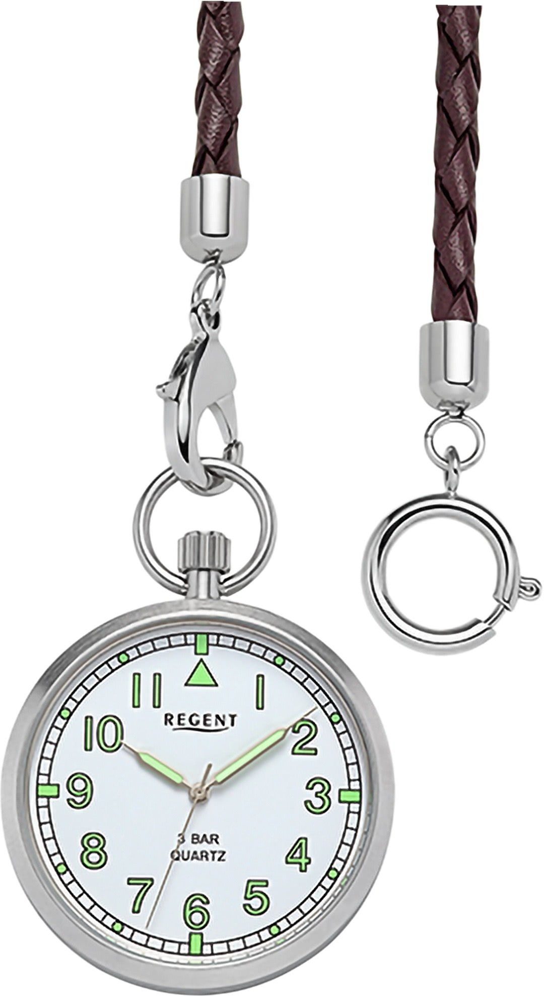 Regent Taschenuhr Regent Herren Taschenuhr Analog Gehäuse, (Analoguhr), Herren Taschenuhr rund, extra groß (ca. 43mm), Edelstahl, Elegant