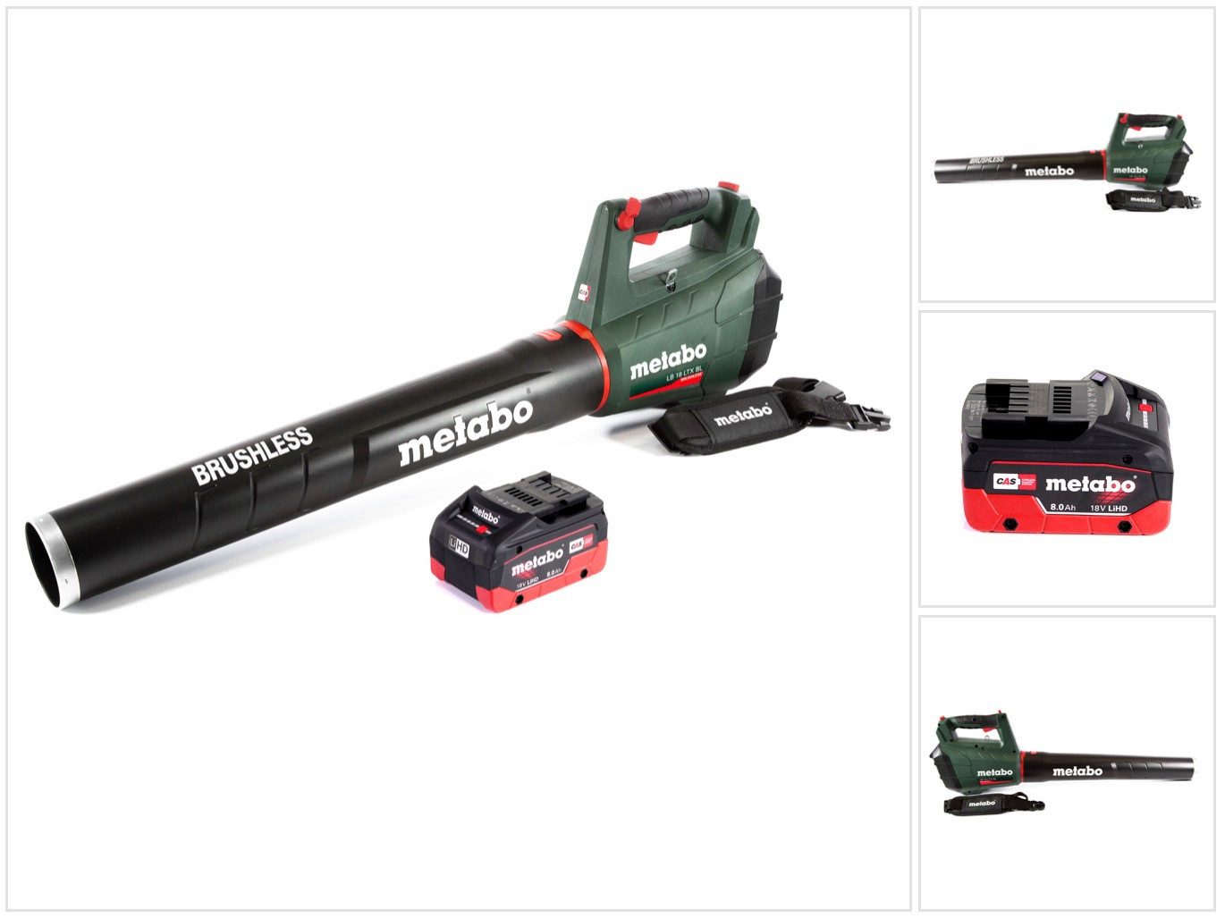 metabo Akku-Laubbläser LB 18 LTX BL Akku Laubbläser 18 V Brushless + 1x Akku 8,0 Ah - ohne L