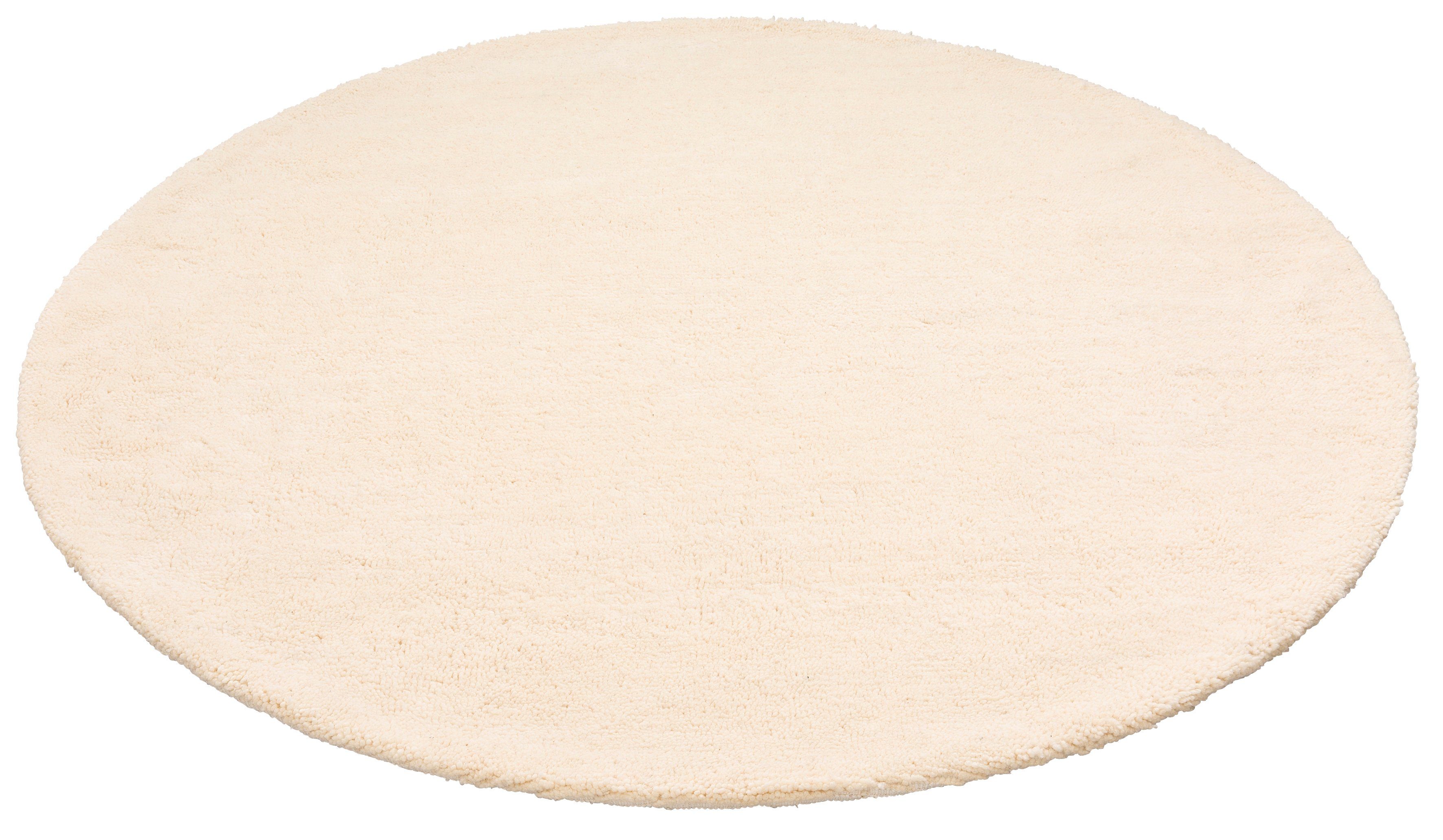 OTTO home Wollteppich Mohan, rund, Höhe: 25 mm, echter Berber aus Marokko, reine Wolle, Woll-Shaggy, handgeknüpft