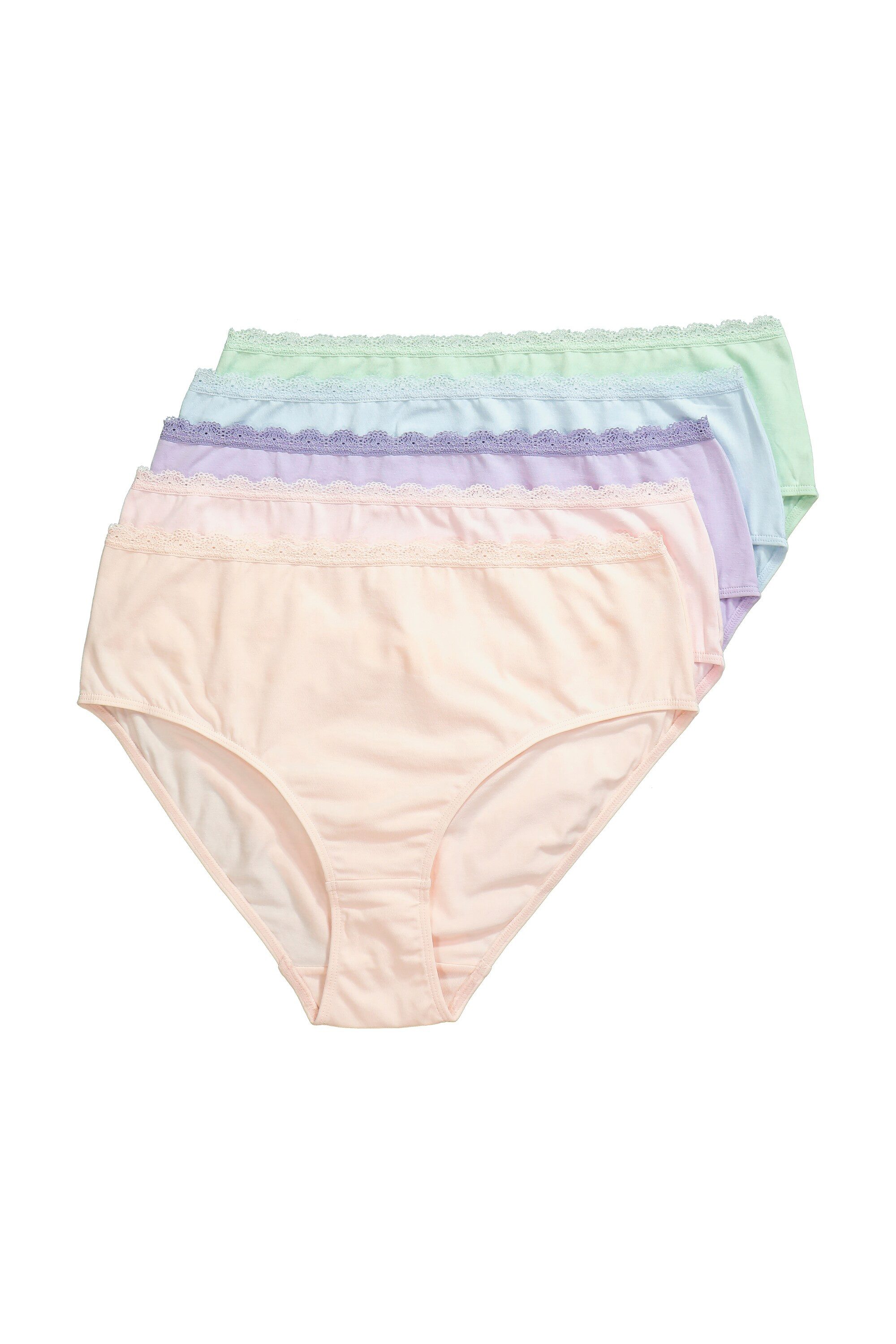 Ulla Popken Slip Midislips 5er-Pack Spitzenbund