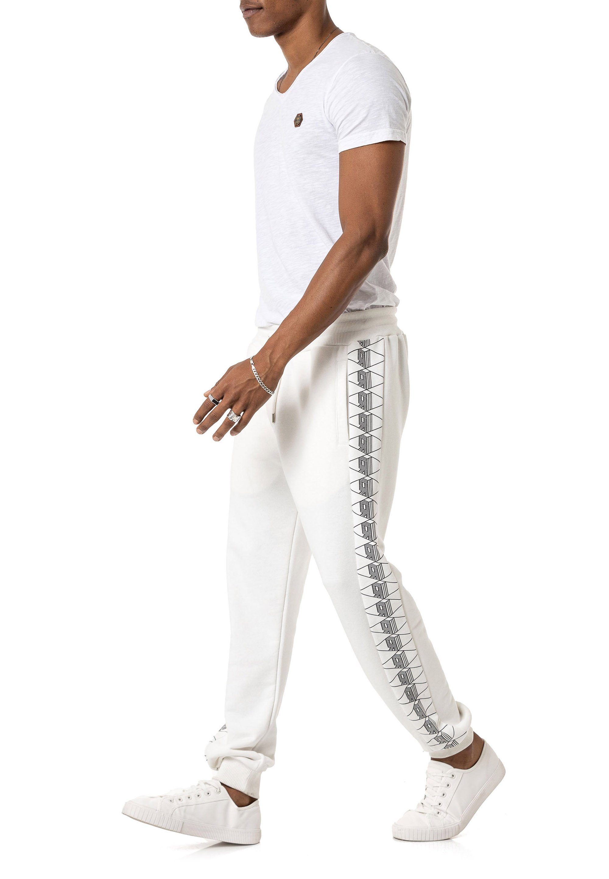 RedBridge Jogginghose Sweatpants mit seitlichem 3D Print Premium Qualität