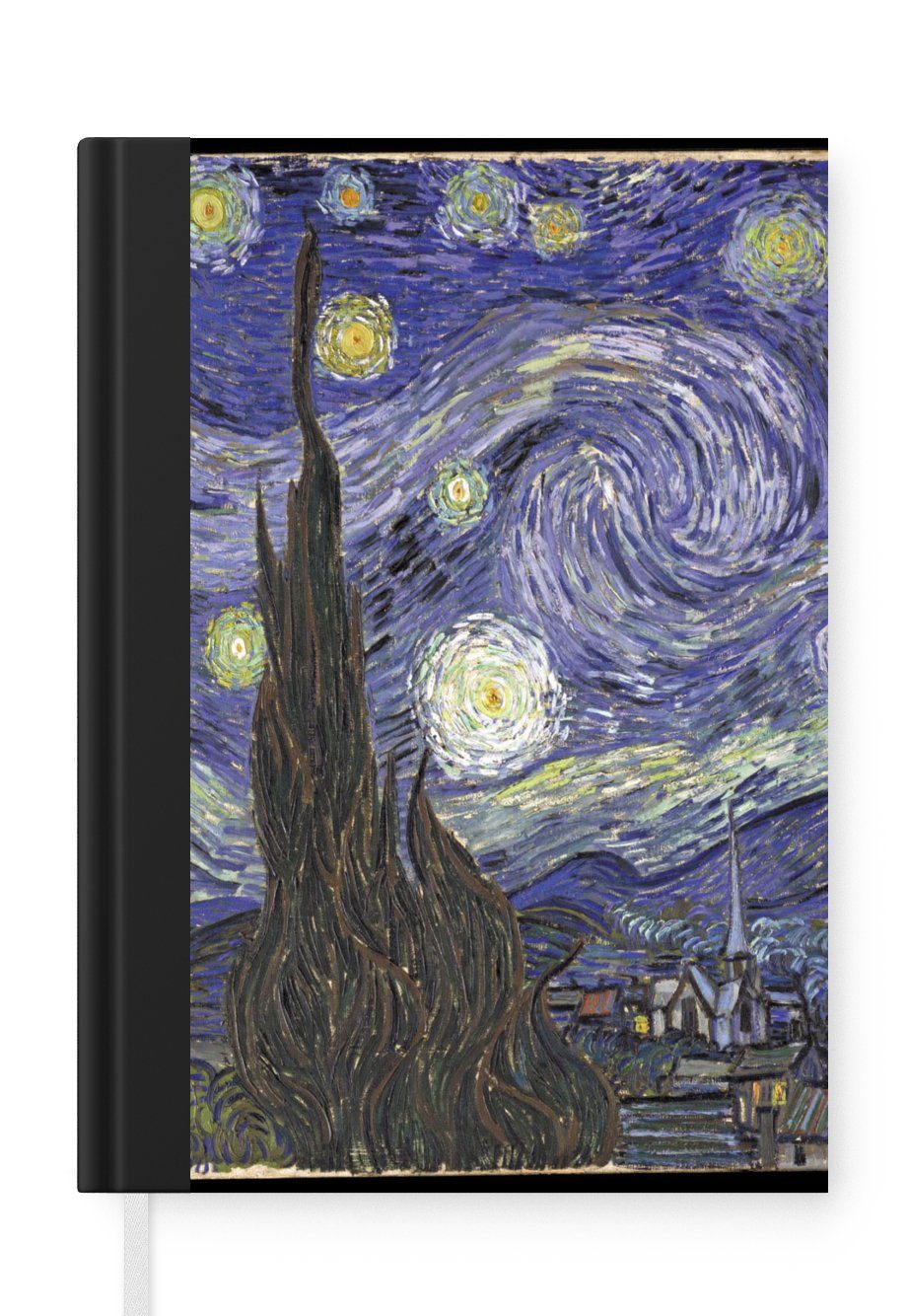 MuchoWow Notizbuch Sternennacht - Vincent van Gogh, Journal, Merkzettel, Tagebuch, Notizheft, A5, 98 Seiten, Haushaltsbuch