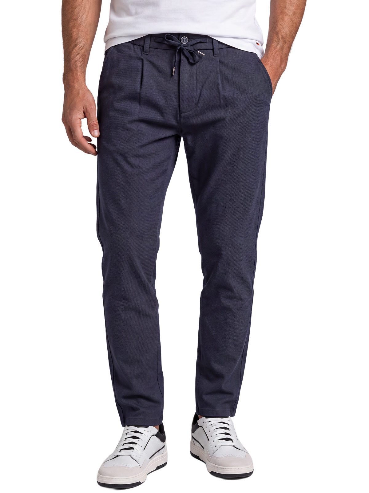 emilio adani Stoffhose Herren Chino mit Tunnelzug, Saphirblau