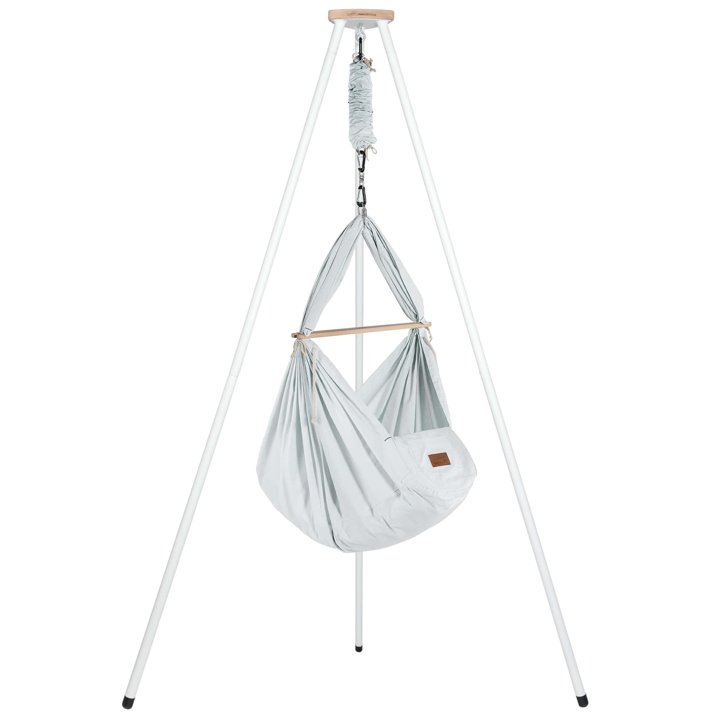 Stubenbett Federwiege Bio AirGrey mit Tipi Weiß