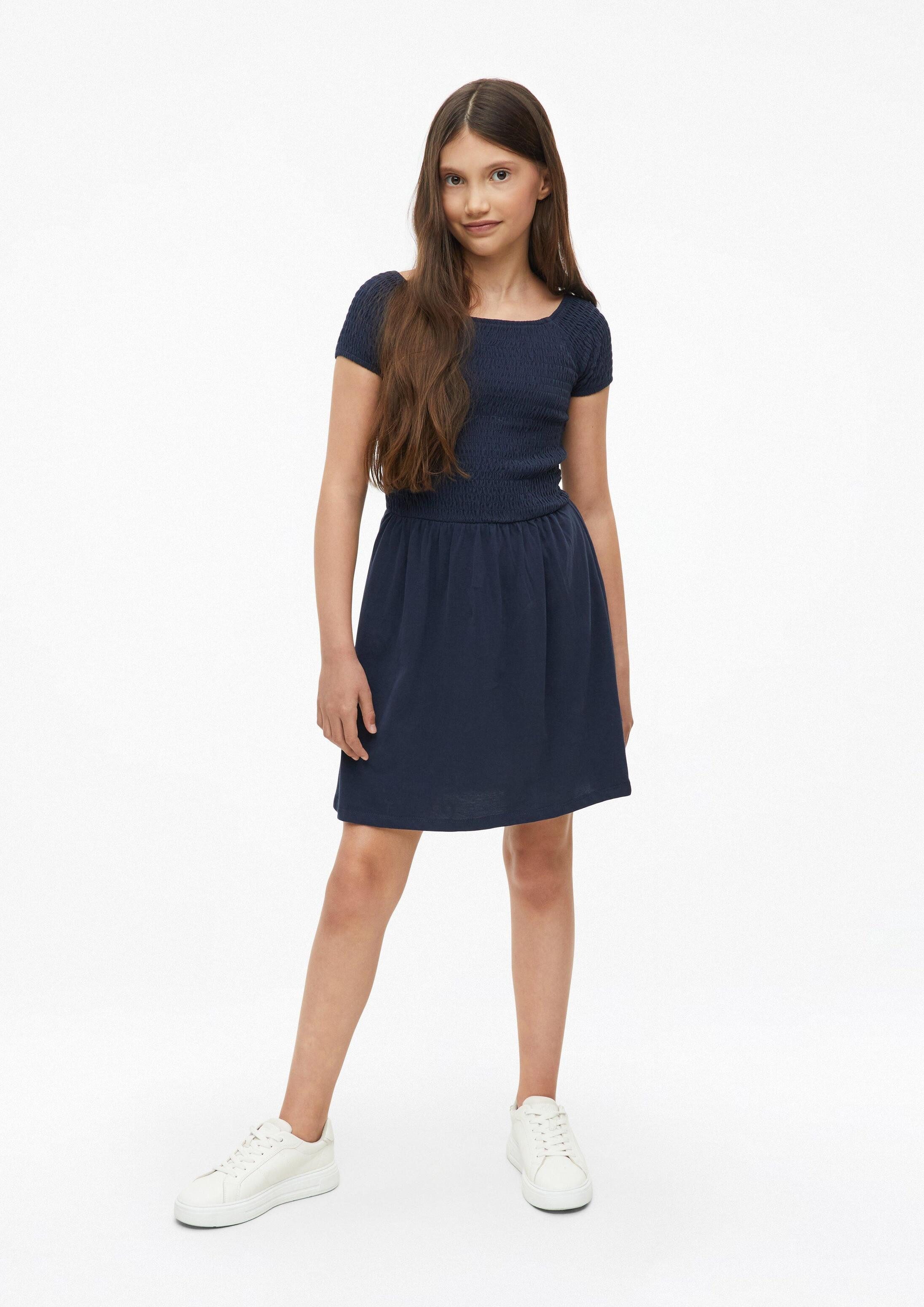 s.Oliver Minikleid Kleid Off-Shoulder-Kleid mit Smok-Detail
