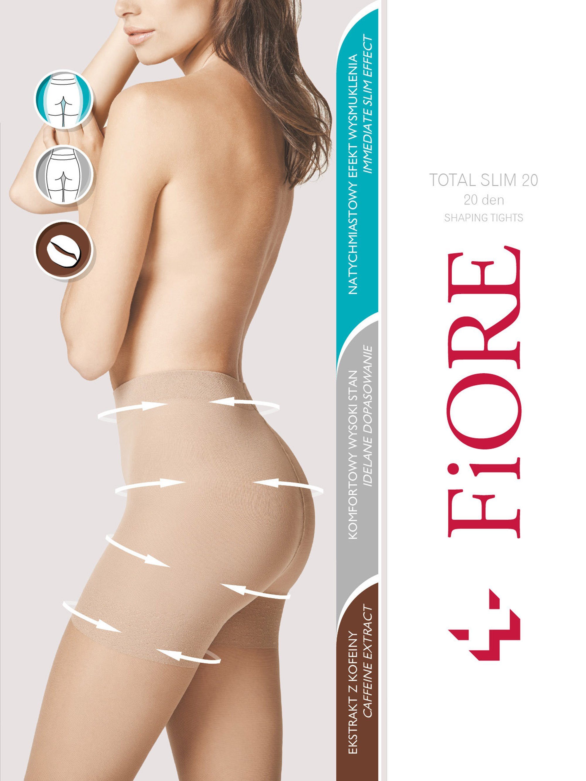 Fiore Stützstrumpfhose Bodycare (Packung 1 St. 1 Paar) Stützstrumpfhose 40DEN Total Slim mit Shaping-Effekt