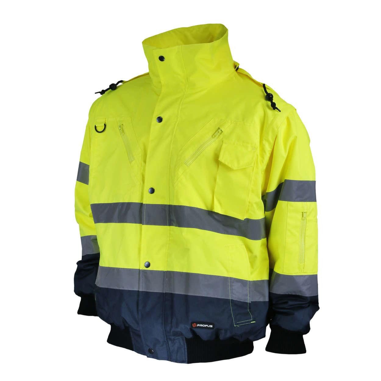 Marel Plus Arbeitsjacke JPMS Warnjacke Arbeitsjacke Schutzjacke KARDIF FLC Bomber gelb