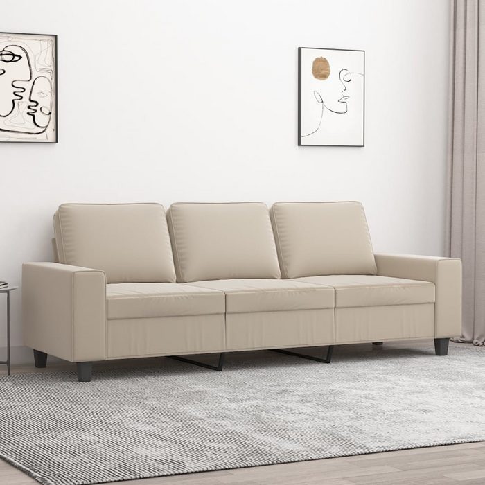 furnicato 3-Sitzer 3-Sitzer-Sofa Creme 180 cm Mikrofasergewebe