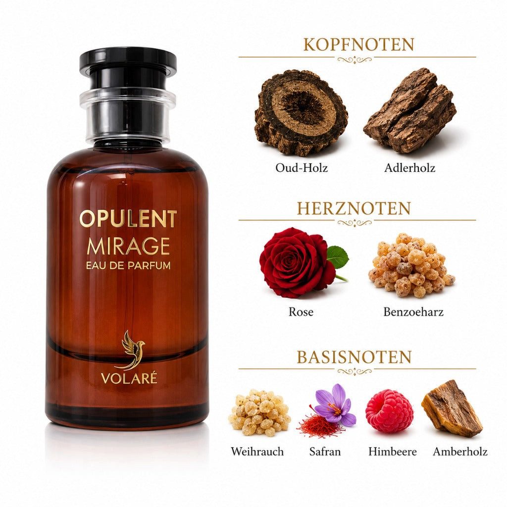 Volaré Perfumes Duft-Set Opulent Mirage EDP 100 ml + Parfümzerstäuber (leer)