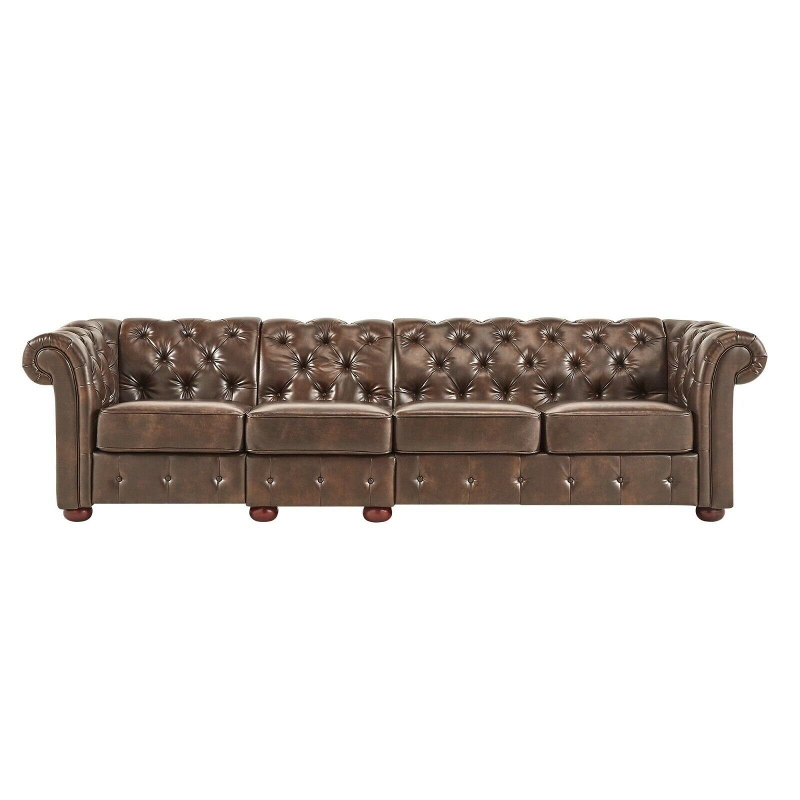 Couch Sofa Big-Sofa Big Polster JVmoebel Design Couch XXL 5-Sitzer Chesterfield Leder