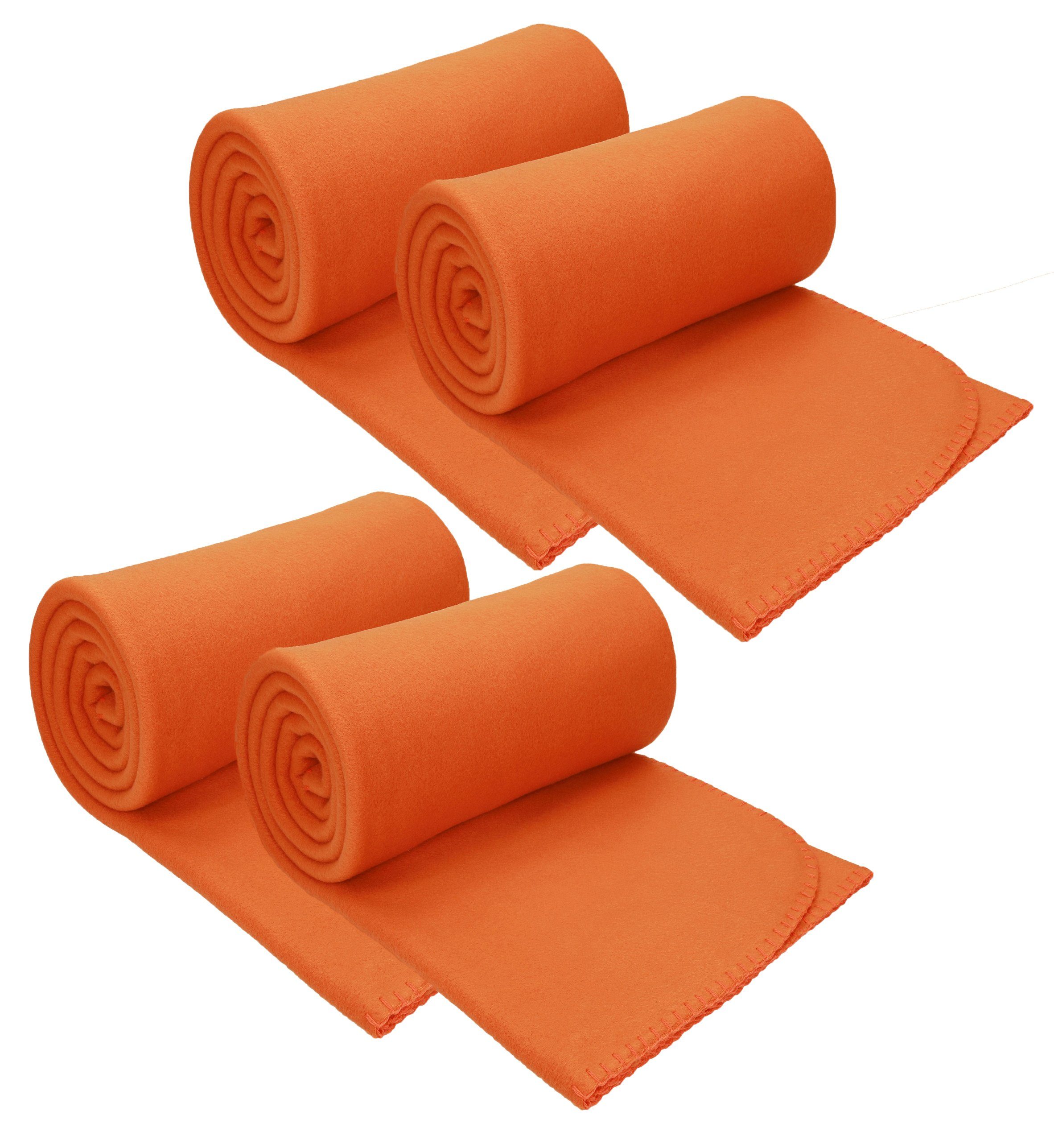 Wohndecke 4 Stück Fleecedecke Kuscheldecke Размер 130 x 170 cm, Betz