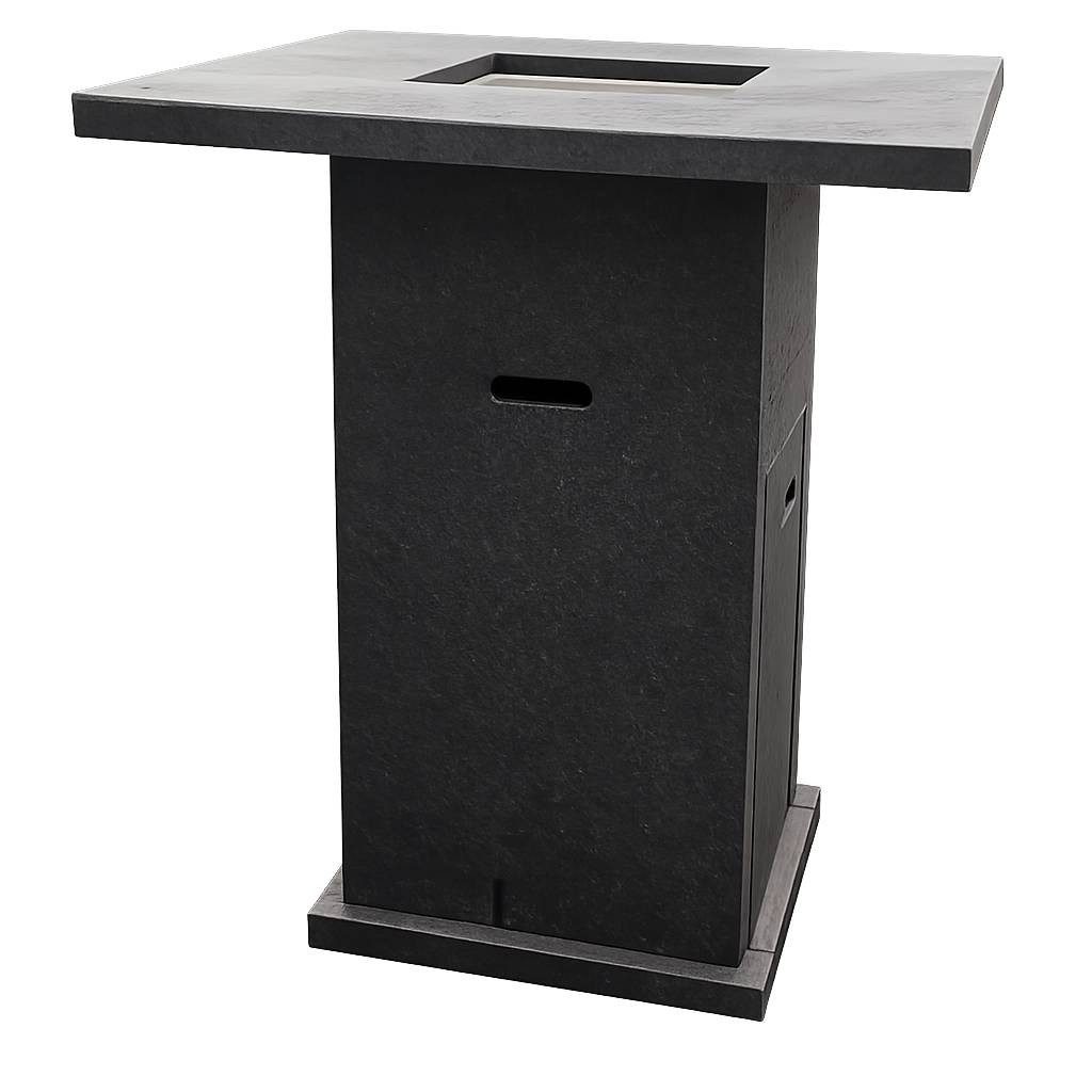 Teico Stehtisch Stehtisch m. Feuerschale u. Schublade Terrasse Gas Propan Butan 50mbar, mit Schublade für Gasflasche