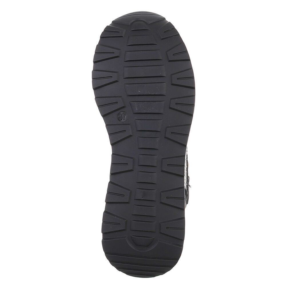 Ital-Design Stylischer Sneaker mit Reißverschluss für Damen Sneaker (91260961) Keilabsatz/Wedge Sneakers Low in Schwarz