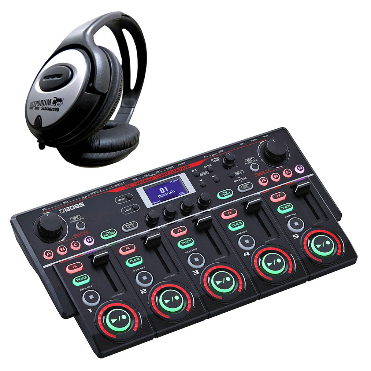 Boss by Roland Mischpult Boss RC-505 MK II Loop Station mit Kopfhörer, (vielseitig, Loop-Station), Vorteils-Set