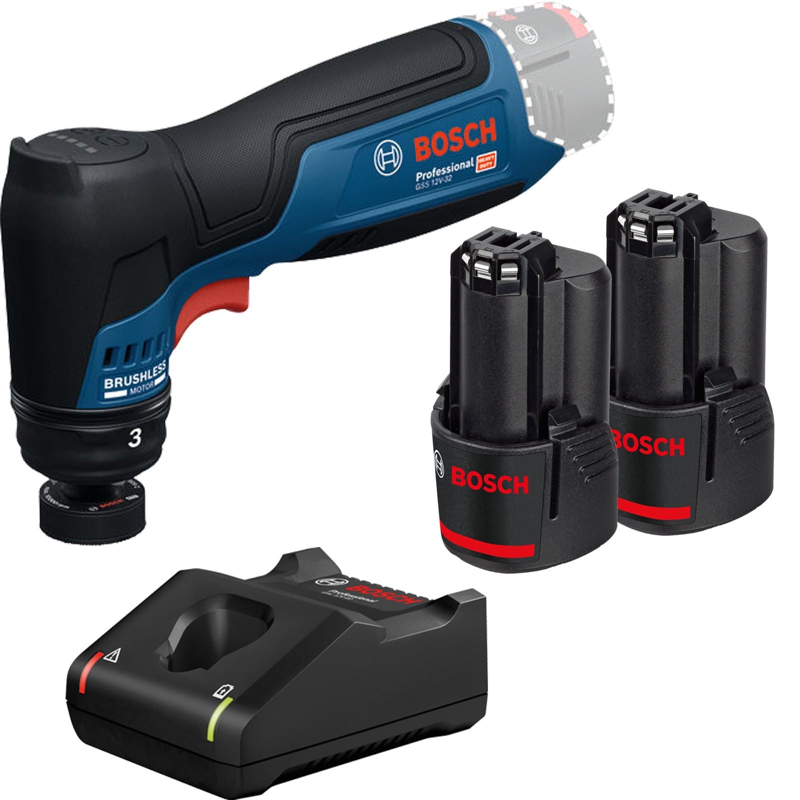 BOSCH Akku-Schwingschleifer Bosch Akku-Schwingschleifer GSS 12V-32 / 2x 2,0 Ah + Ladegerät GAL 12V