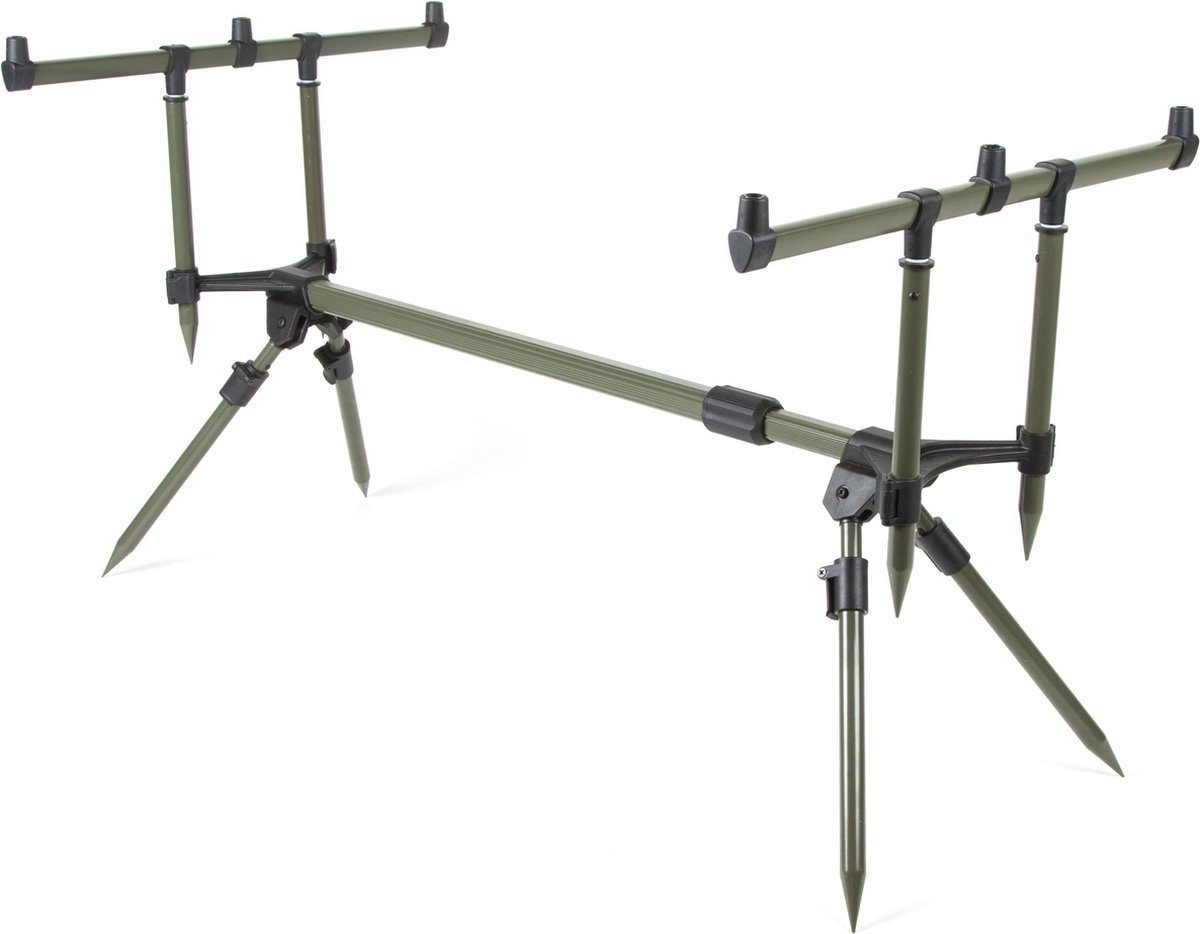 X2 Rod Pod - Rutenständer für Karpfenrute Rutenhalter, (Verstellbar - Für 3 Angeln, 1-tlg., Aluminium Rodpod mit Transporttasche, Transformer Carp Pod - Angelrutenauflage für Karpfenangeln)