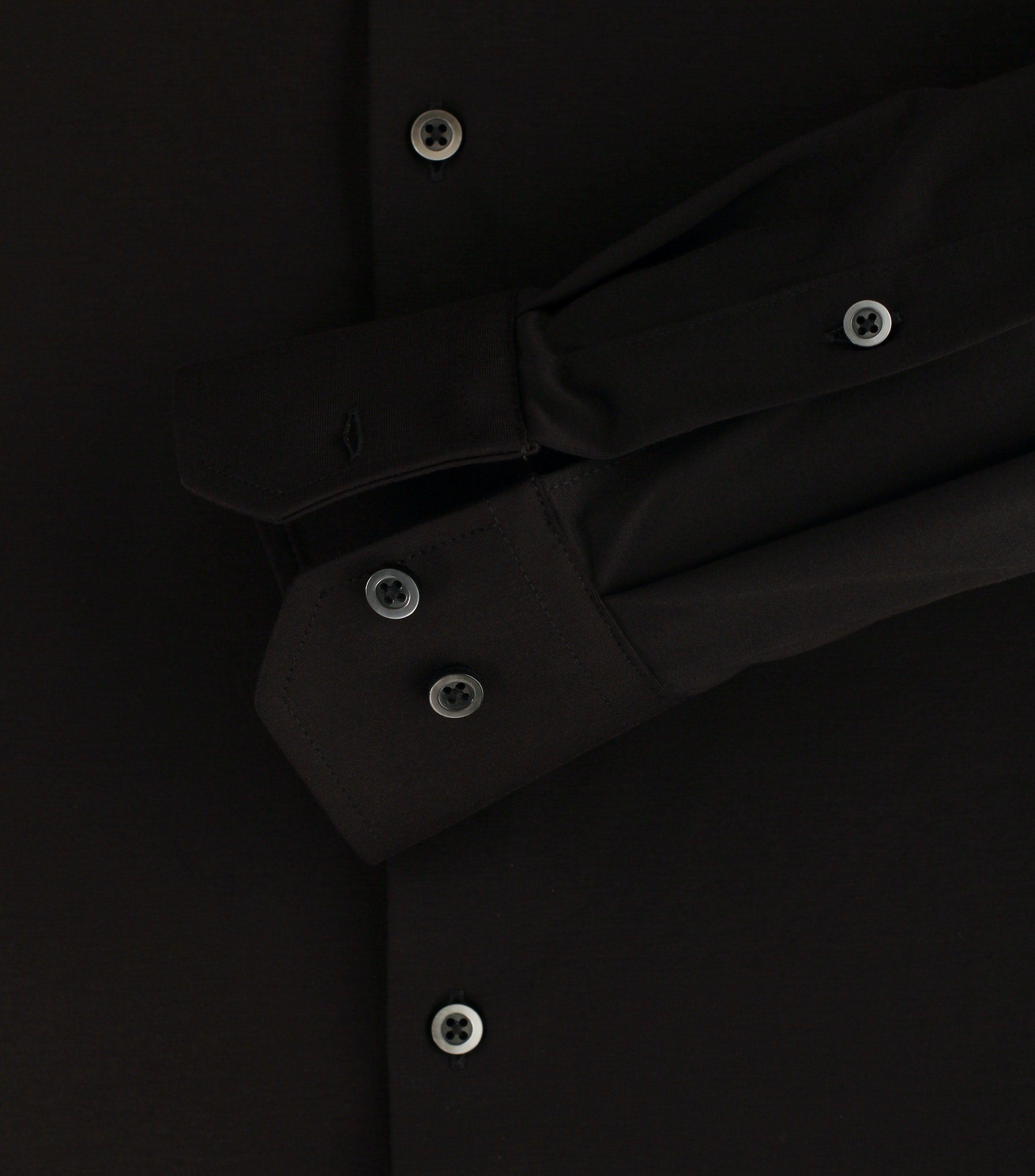 Modern Schwarz VENTI Fit - Langarm Stretch - - Einfarbig CASAMODA - Jerseyhemd Businesshemd mit