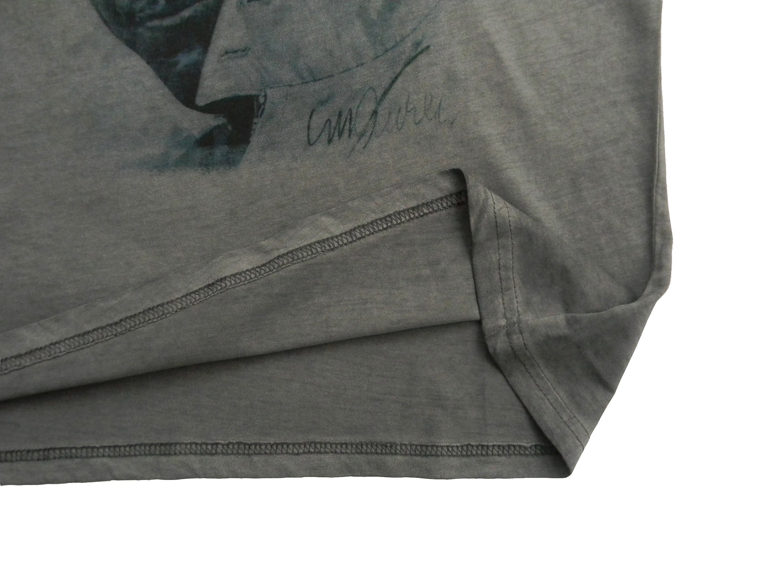 "Steve Sidney Frontprint T-Shirt McQueen" Grau mit Stück) (Stück, 1-tlg., Maurer