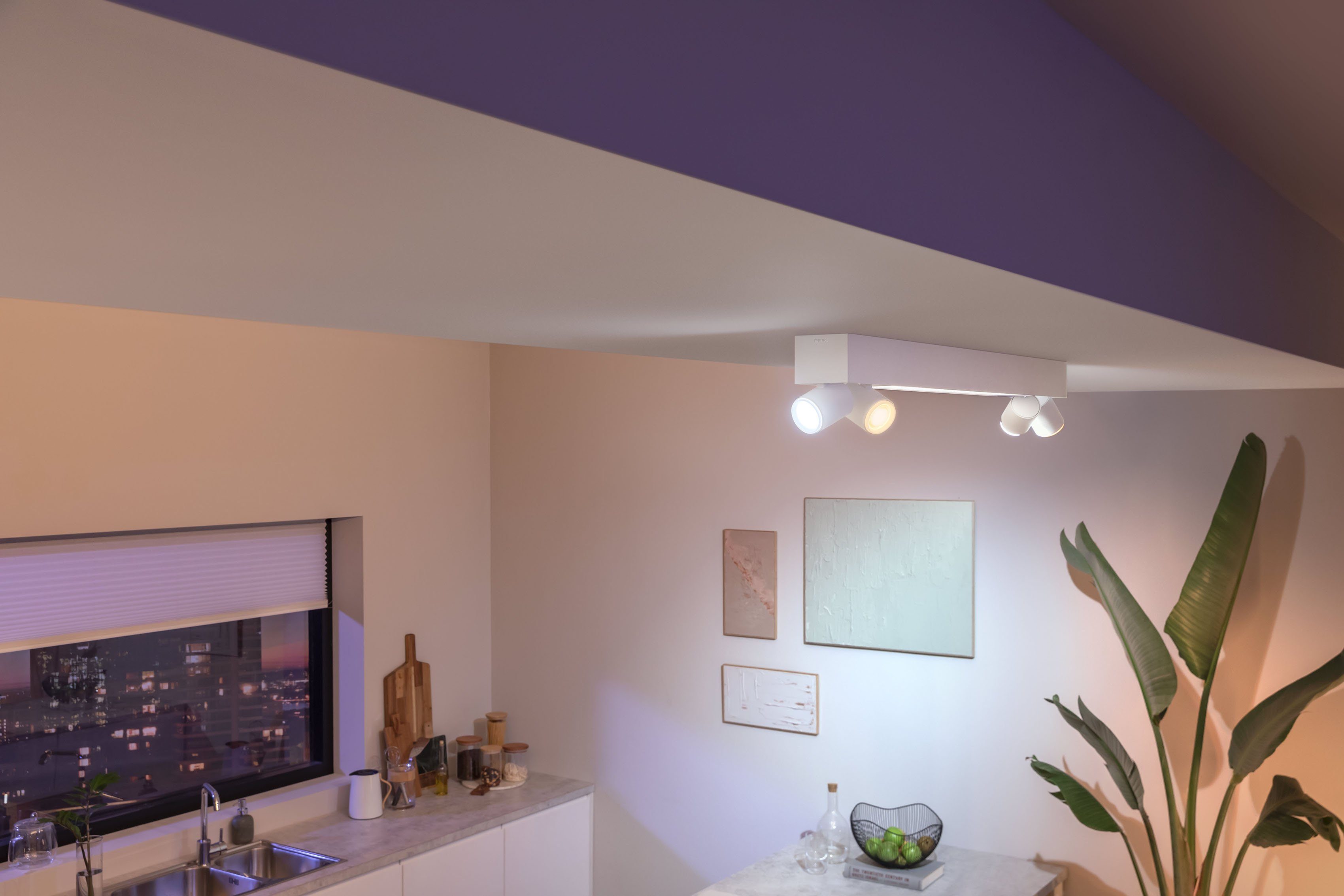 Philips Hue LED Deckenspot Centris, mit Lampeneinstellungen App, der anpassbar einzeln Hue Individ. LED wechselbar, Farbwechsler, Lampen