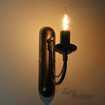 Licht-Erlebnisse Wandleuchte ARES, ohne Leuchtmittel, Antike Wandlampe Braun Antik Landhaus rustikal Schlafzimmer Flur Lampe