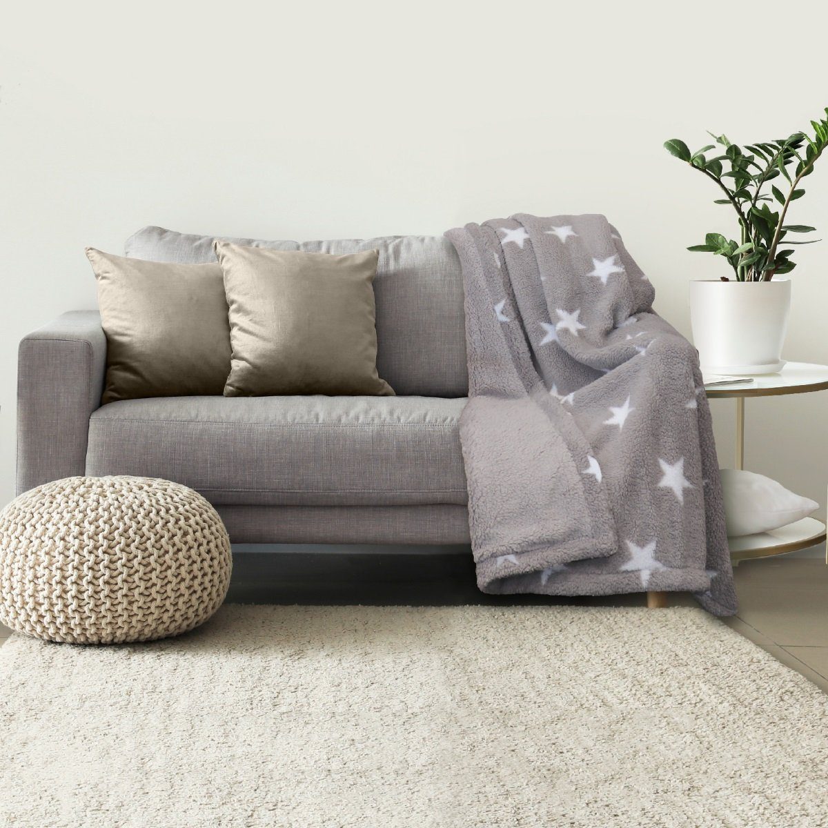 Wohndecke Lanudo® Premium Sherpa Kuscheldecke Wohndecke XL Sofadecke 150 x günstig online kaufen