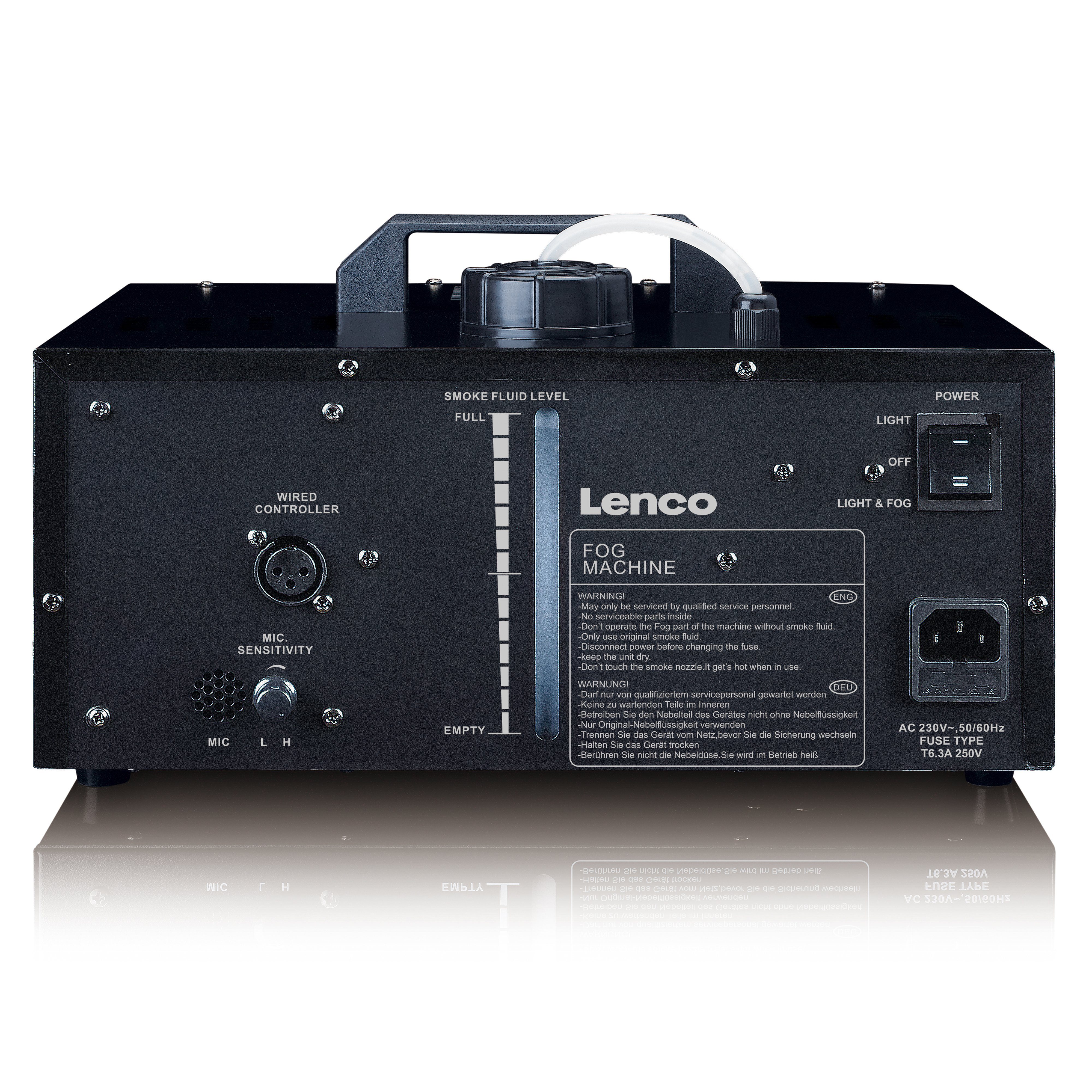 Lenco LED Discolicht Auto- Matrix Blau,Grün,Rot LFM-220BK, Integriertes und im LED,Nebel-machine, Lichtshow-Programm Musikmodus
