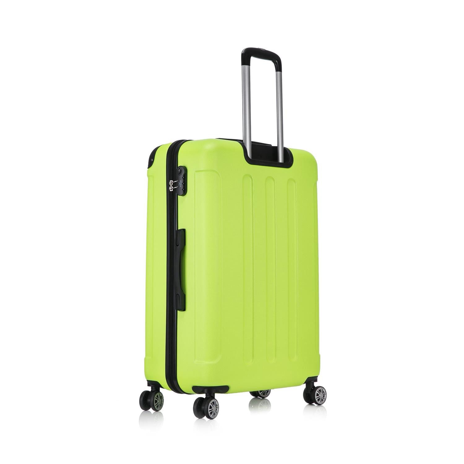 Flexot Hartschalen-Trolley F-2045 Kofferset, 360° Rollen, robuster Reisekoffer, Bordcase, 4 Rollen, Robuster und moderner Koffer mit vier 360° Rollen und Zahlen – Bild 5 von 5