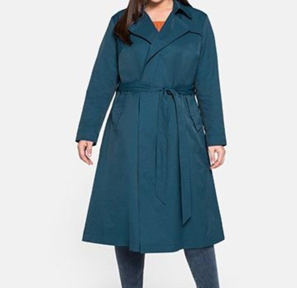 Trenchcoat Sheego Damenmantel Mantel petrol