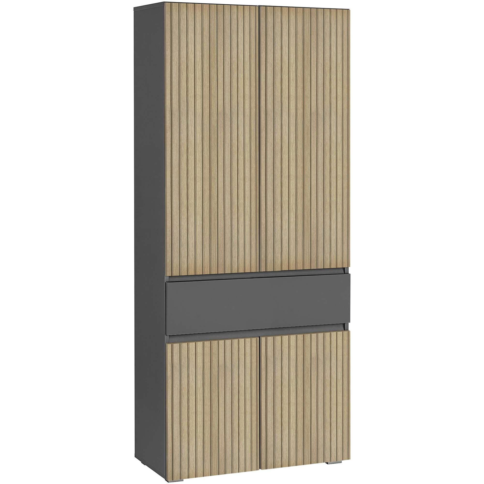 Home affaire Hochschrank Wisla mit 4 Türen & 1 Schublade, Breite 76 cm, Höhe 180 cm