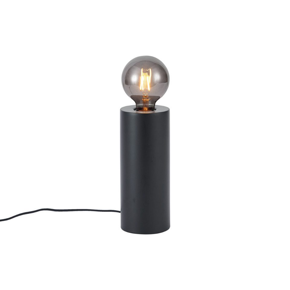 Qazqa Tischleuchte Cylinder, ohne Leuchtmittel, Warmweiß, QAZQA Tisch­leuchte, e27, Schwarz, Stahl, Modern